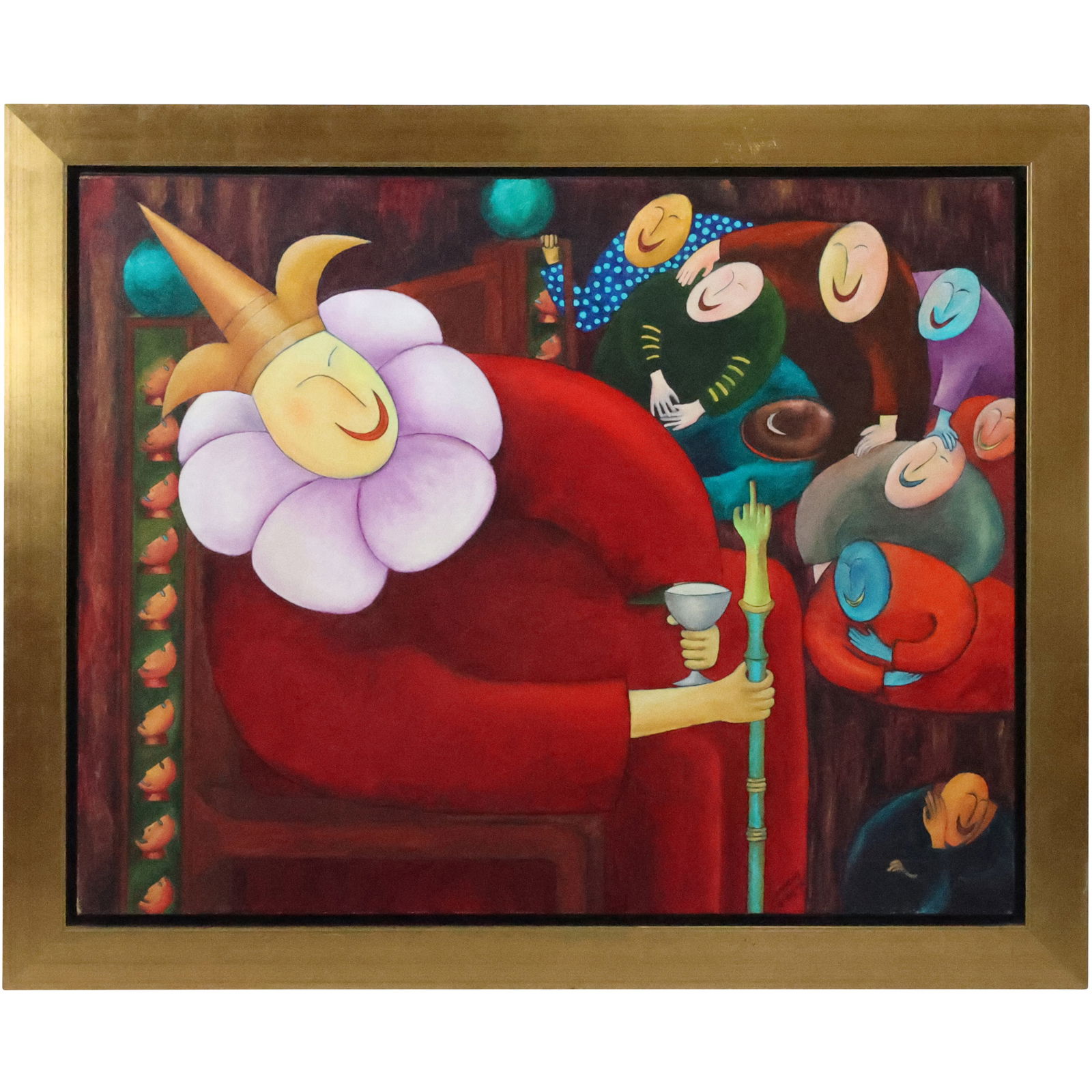 Signed Francois, Oil on Canvas Painting, Colorful Jester, "Claz Los Rotz" (1 of 15)