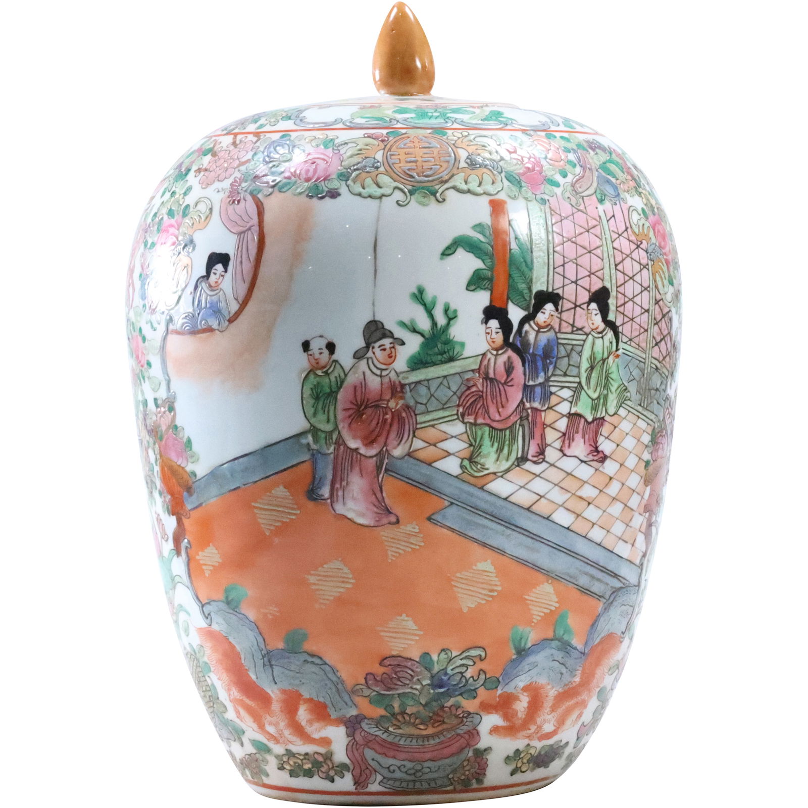 Antique Chinese Famille Rose Medallion Jar with Lid 13 inches height x 8 in. wide (1 of 17)