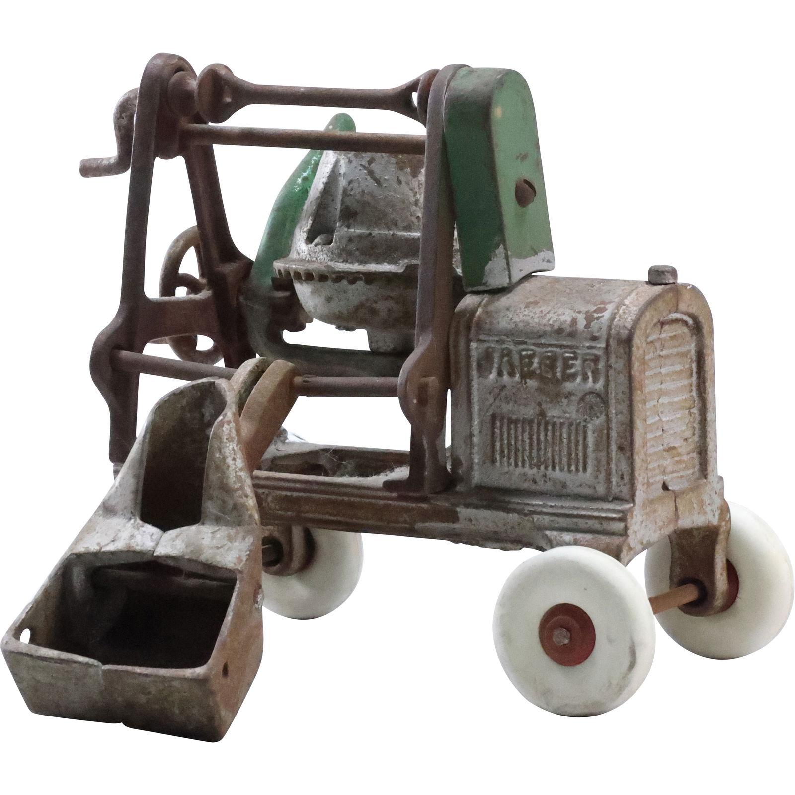 1920 Kenton "Jaeger" Cement Mixer Cast Iron Toy in Original Condition 6 in. x 7 in. x 6 in. (1 of 13)