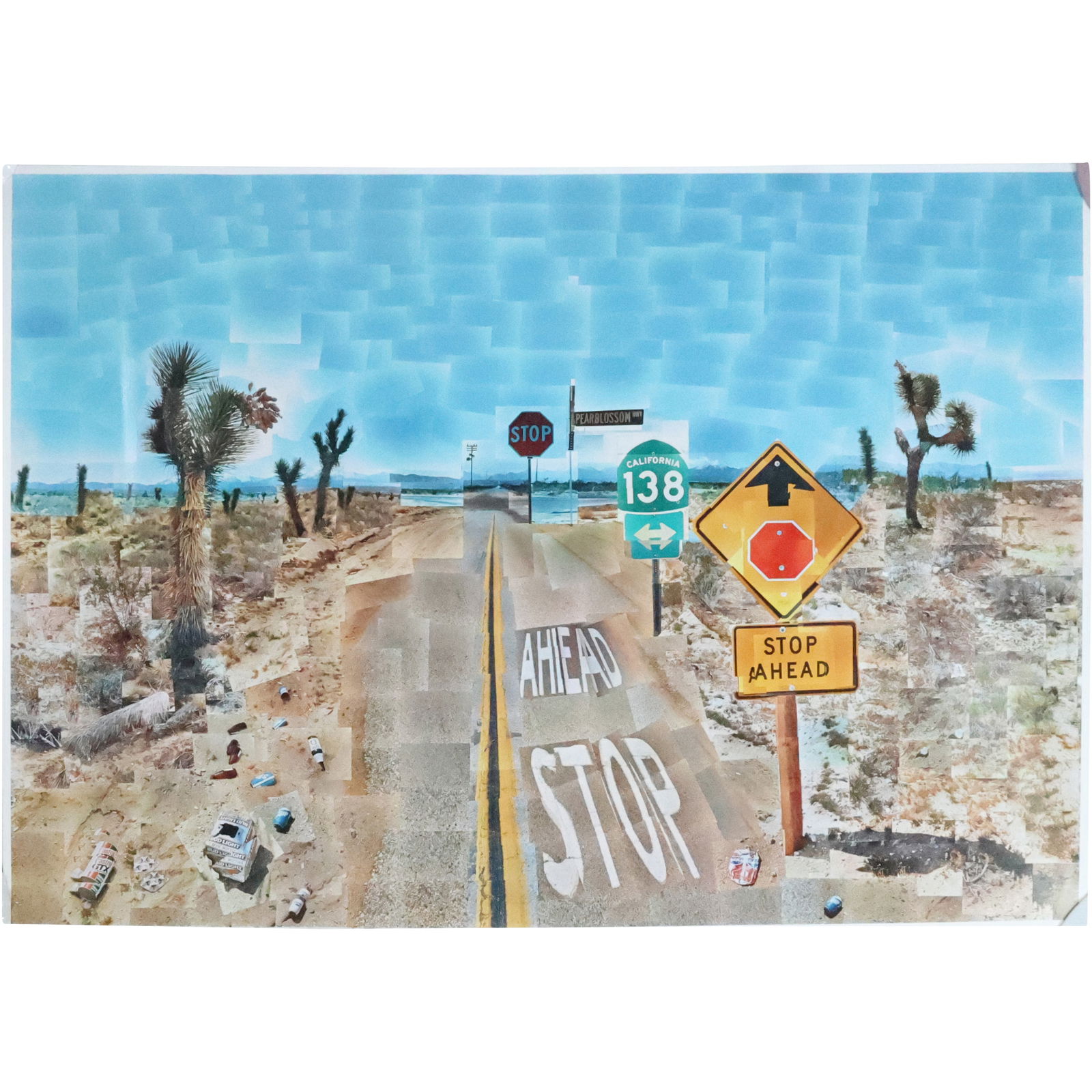 David Hockney , Lithograph, Pearlblossom Highway 23.5 in. x 34 in.: size: 23.5 x 34 shelf E