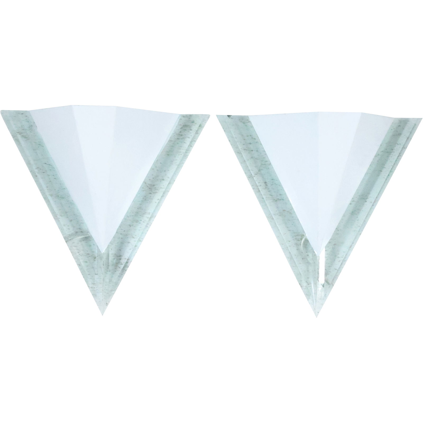 Pair Modern Design Glass and Metal Triangular Wall Sconces 10 in. x 11 in. x 6 in. (1 of 11)