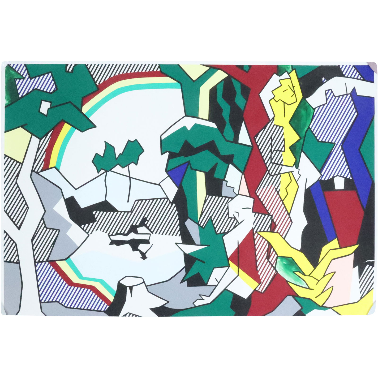 Roy Lichtenstein, Color Lithograph, Modernist Landscape with Figures 19.5 in. x 29 in. (1 of 17)