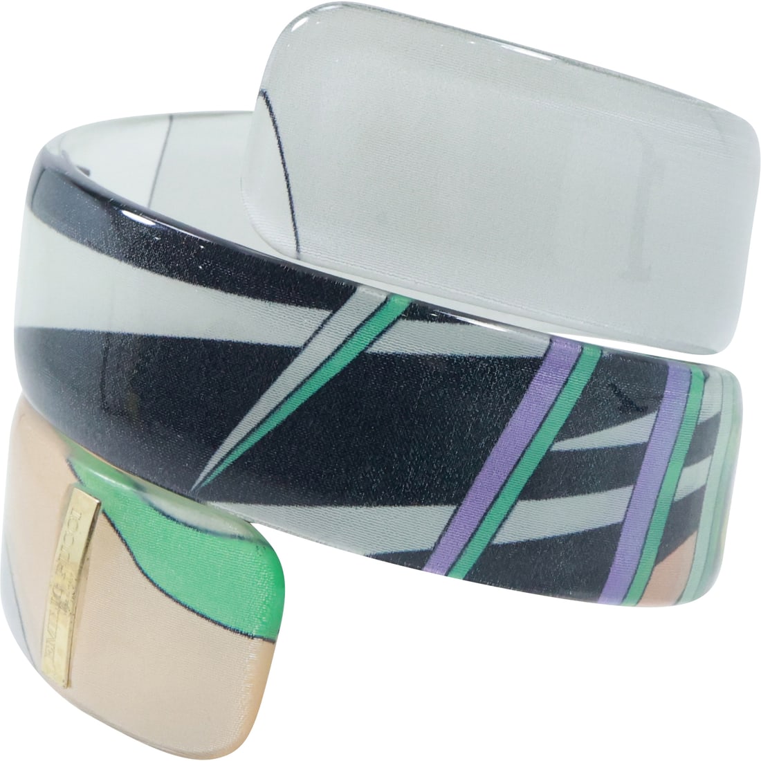 Emilio Pucci, Made in Italy, Double Wrap Bangle Bracelet 3 1/8 in. x 3 1/8 in. (1 of 16)