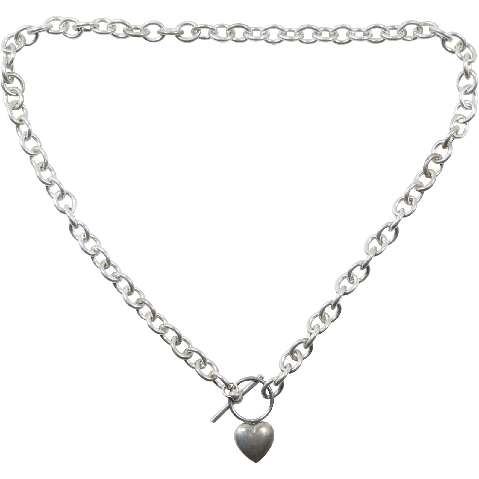 .925 Sterling Silver "O" Link Heavy Necklace with Toggle Closure weighs 51.3 grams, 20 in. x 5/8 in. (1 of 11)