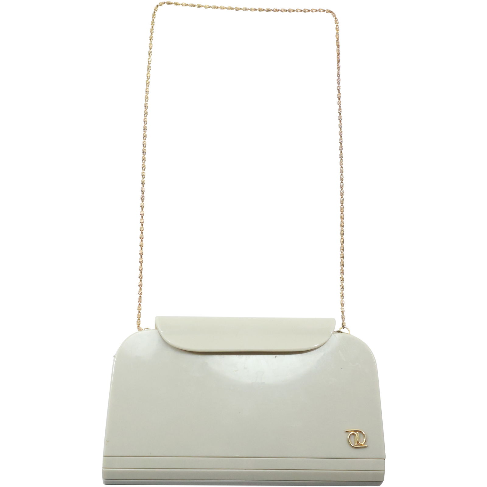 Vintage Lucite Clutch Purse with Chain , Mid-Century Modern (1 of 13)