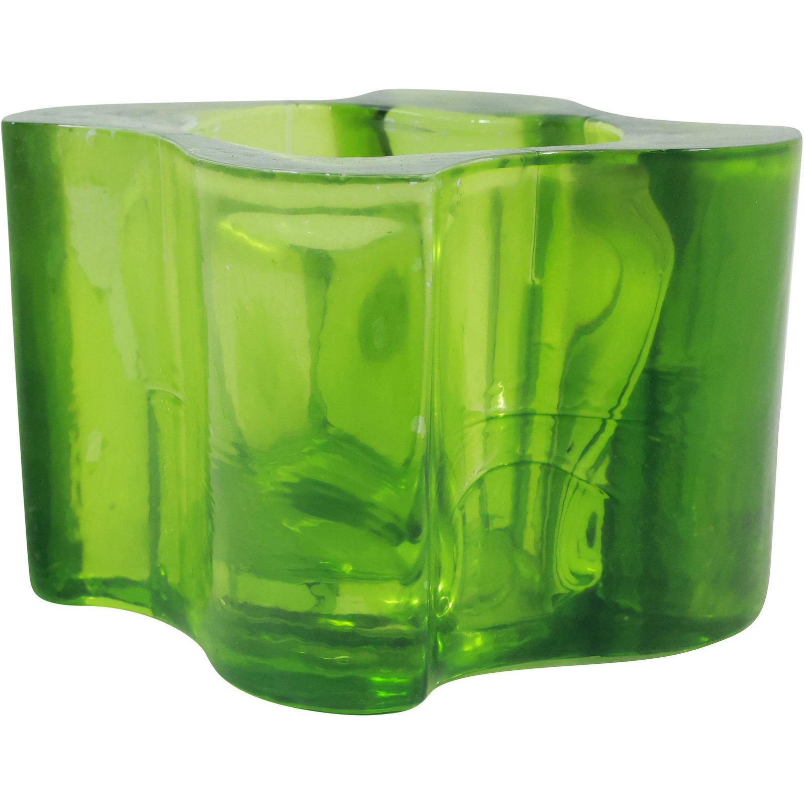 Thick Green Glass Tea Light Candle Holder 3.5 in. x 4.75 in. (1 of 15)