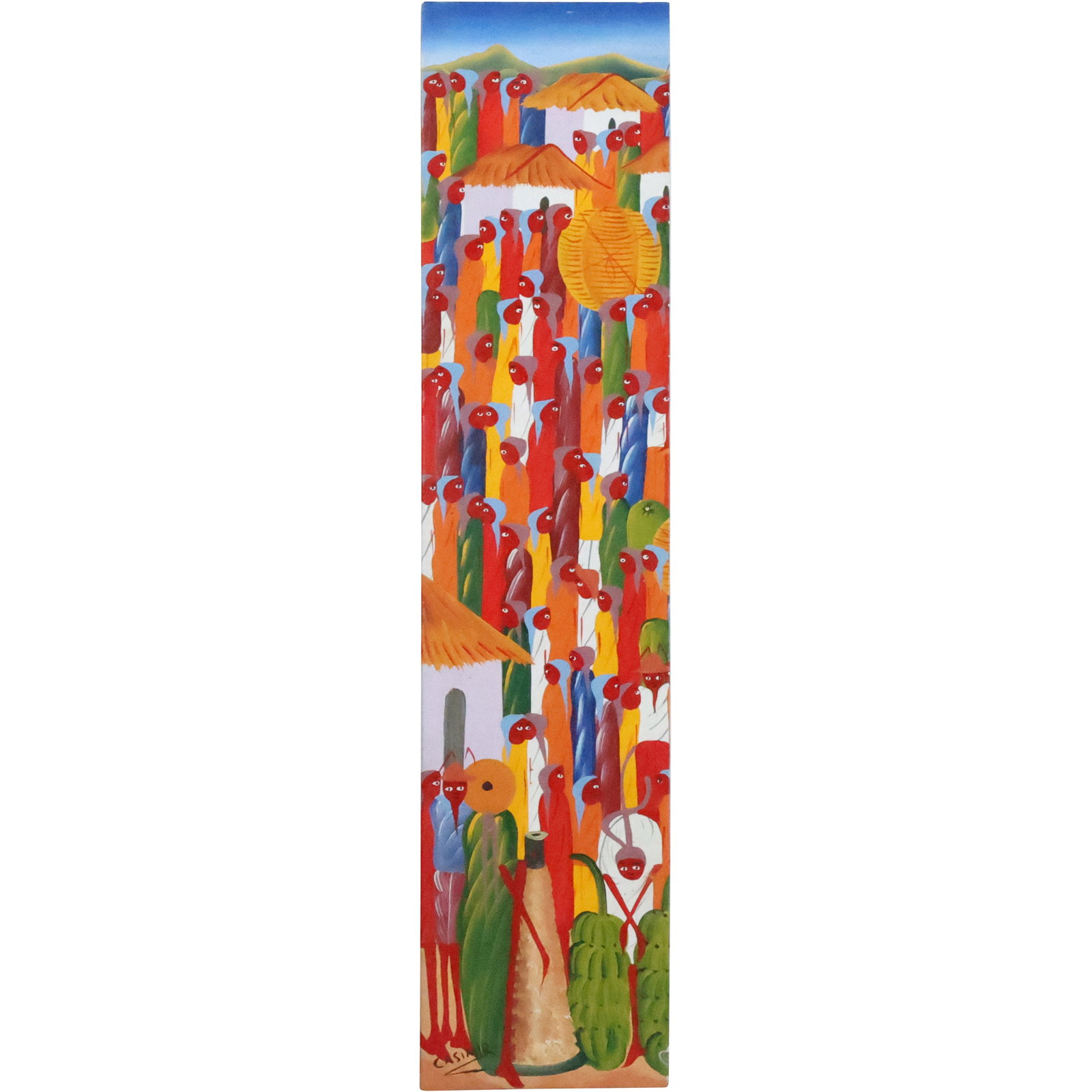 Laurent Casimir (1928 - 1990 Haiti), Oil on Canvas Painting Haitian Life with Many Figures (1 of 15)