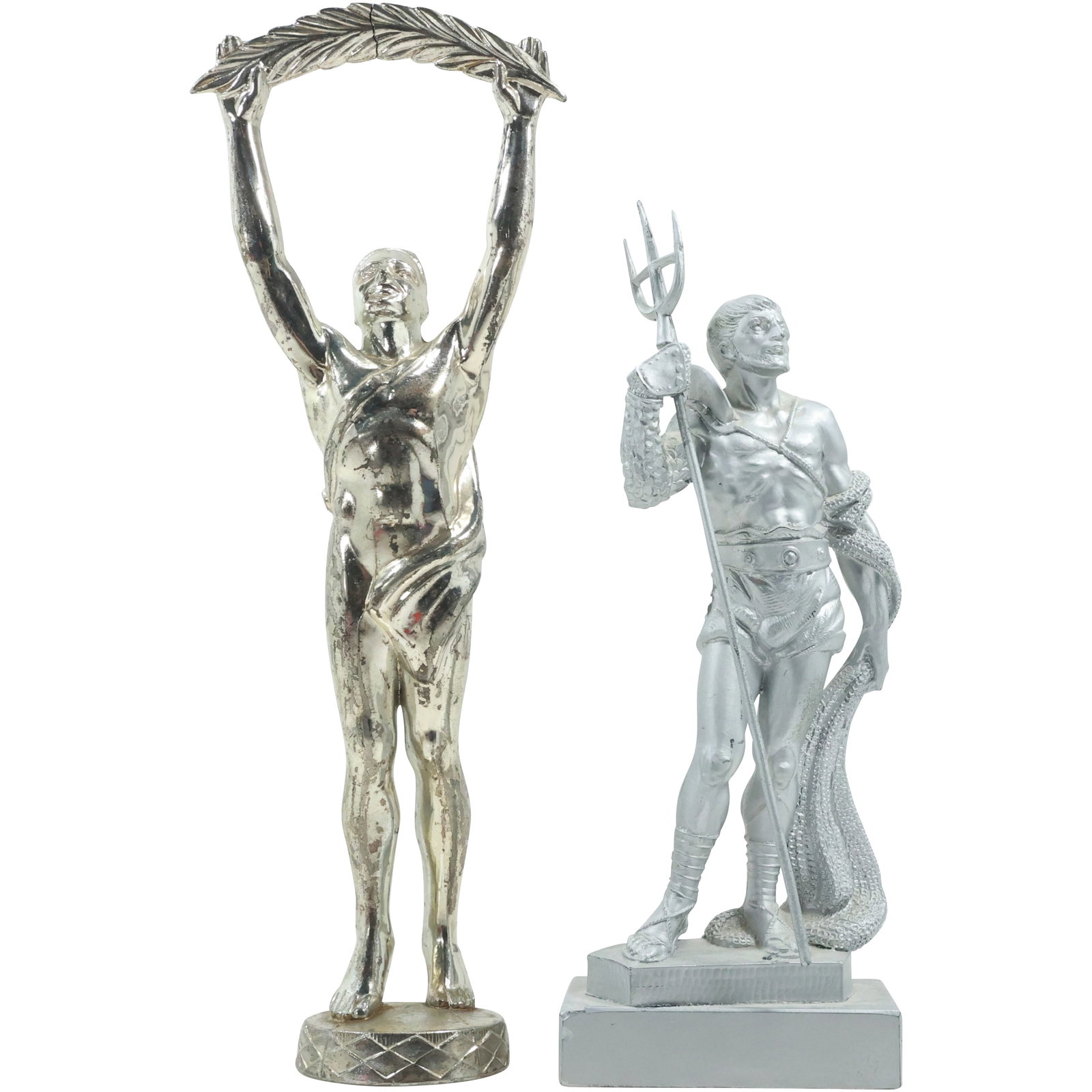2 Cast Metal Figures Olympian and Greek God Holding Spear 11.75 in. and 9.5 in. heights (1 of 20)