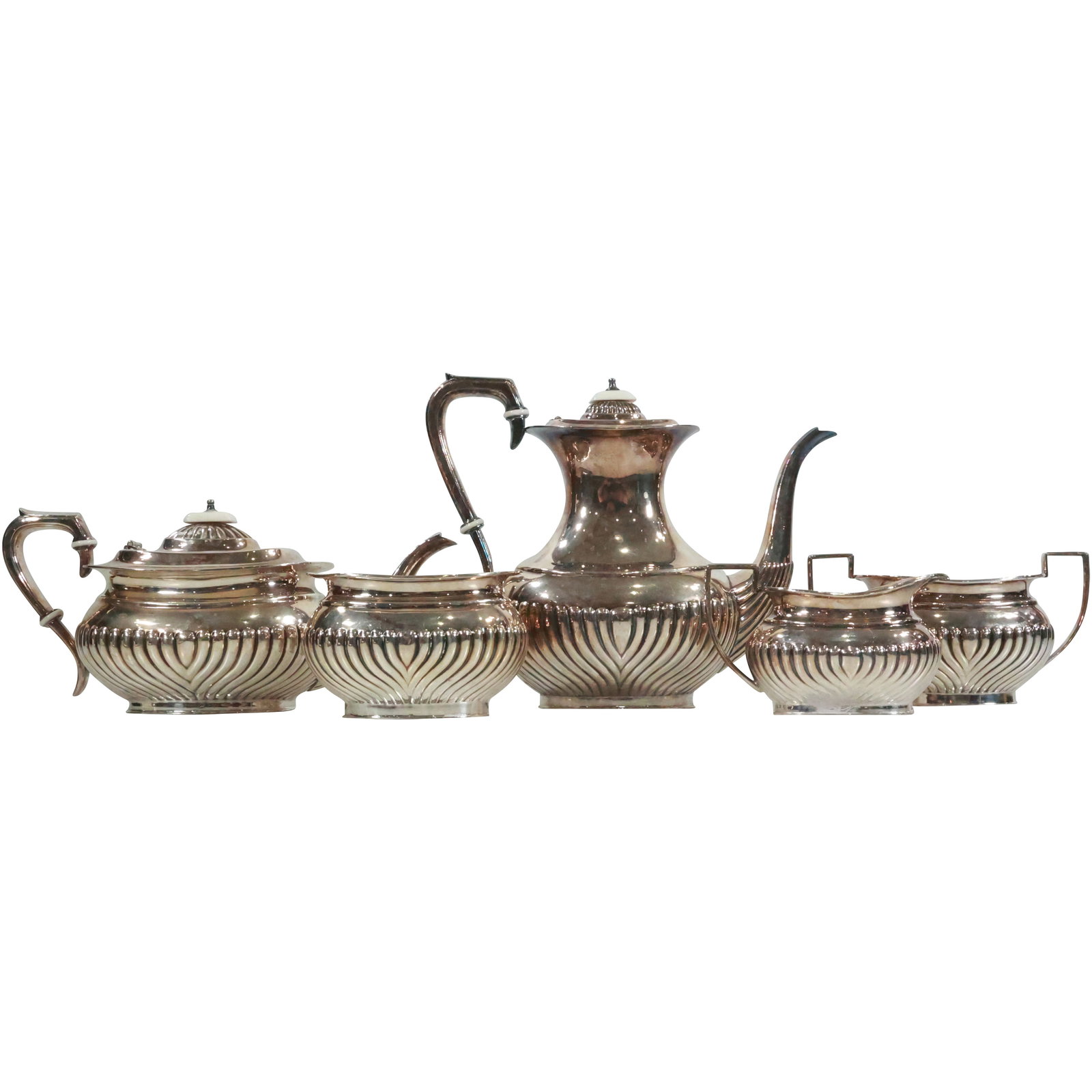 SHEFFIELD ENGLISH SILVER PLATE Six-PIECE COFFEE AND TEA SERVICE (1 of 20)