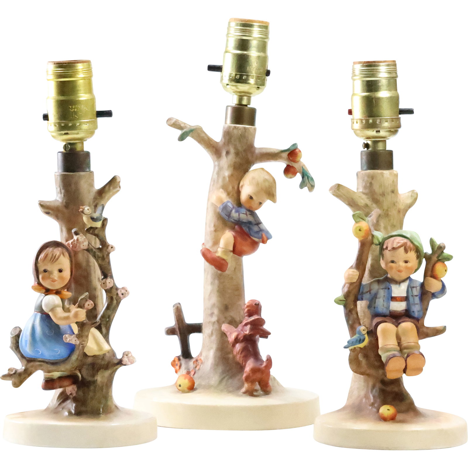 3 Vintage HUMMEL Trees and Figures Table Lamps  10.5 and 12 in. heights (1 of 16)