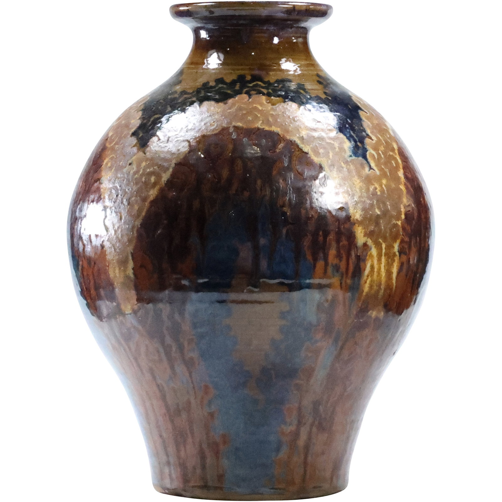 Large Studio Earthenware ceramic Pottery post modern Vase 15 in. height x 10 in. wide (1 of 9)