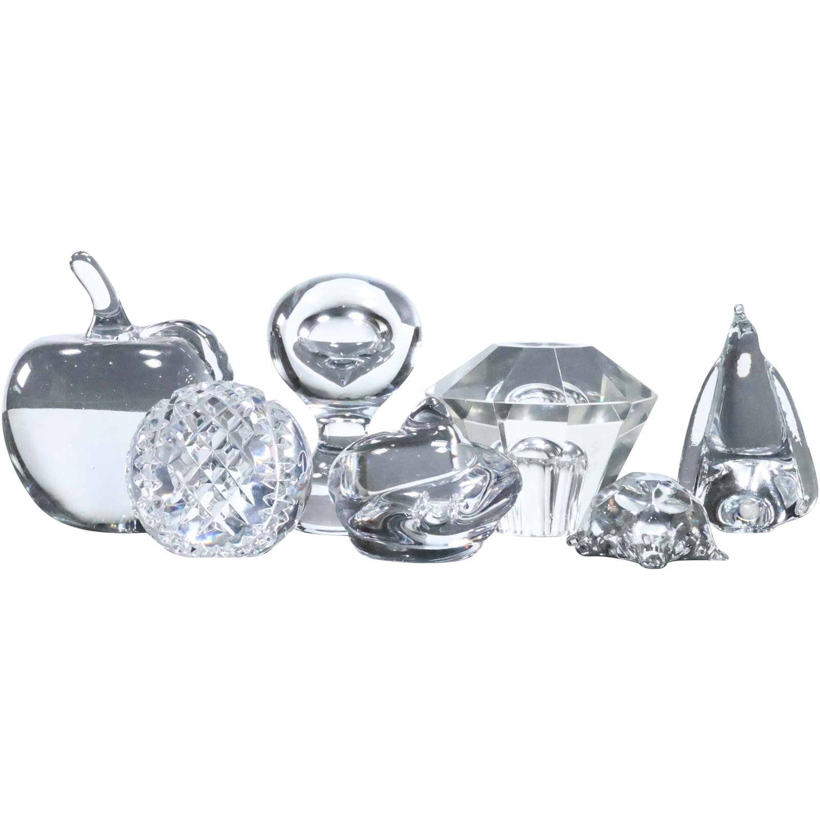 7 Assorted Crystal Art Glass Paperweights: Spode, Kosta, Waterford (1 of 15)