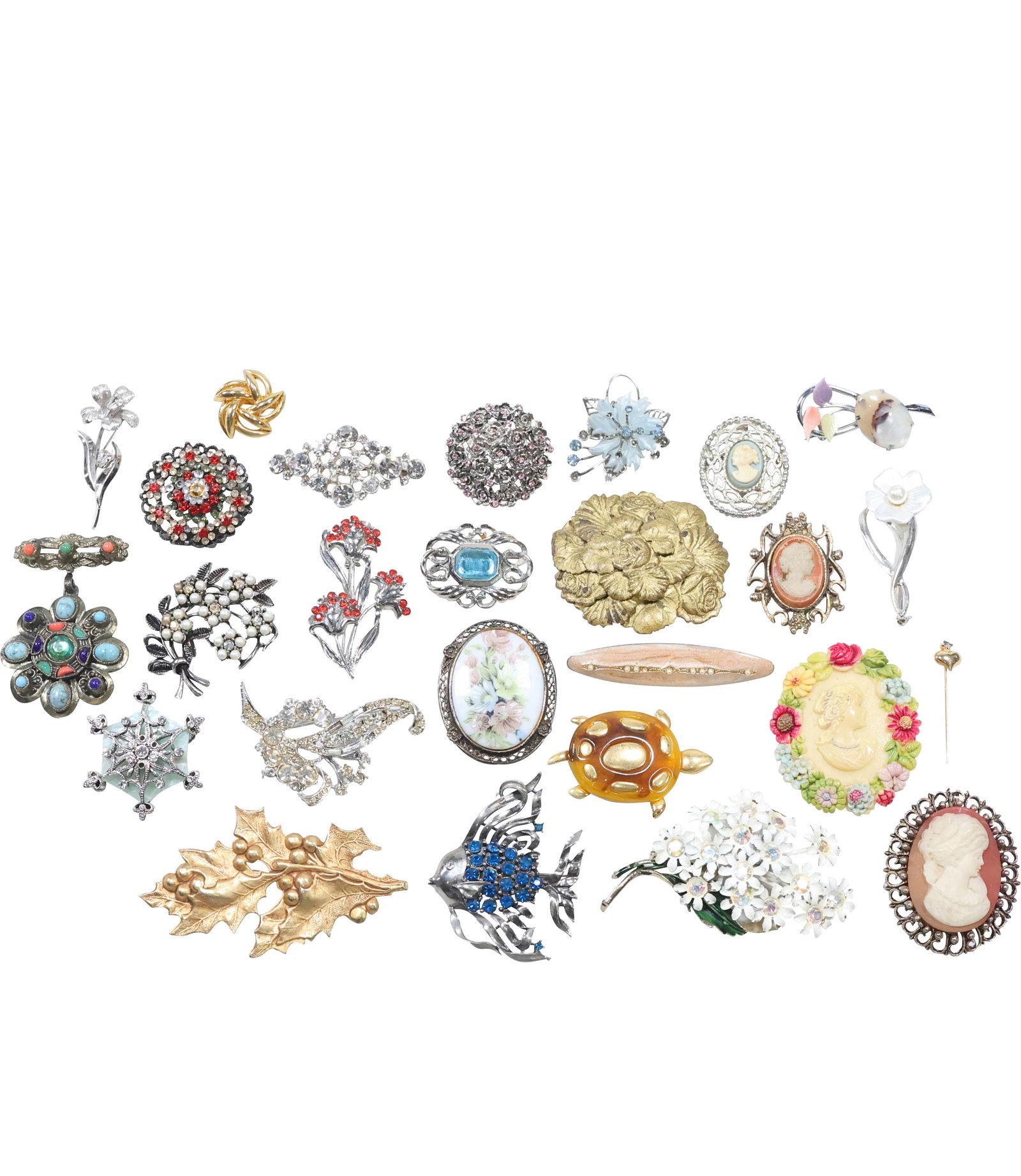 25 Assorted Costume Fashion Jewelry Pins - Large Variety (1 of 11)