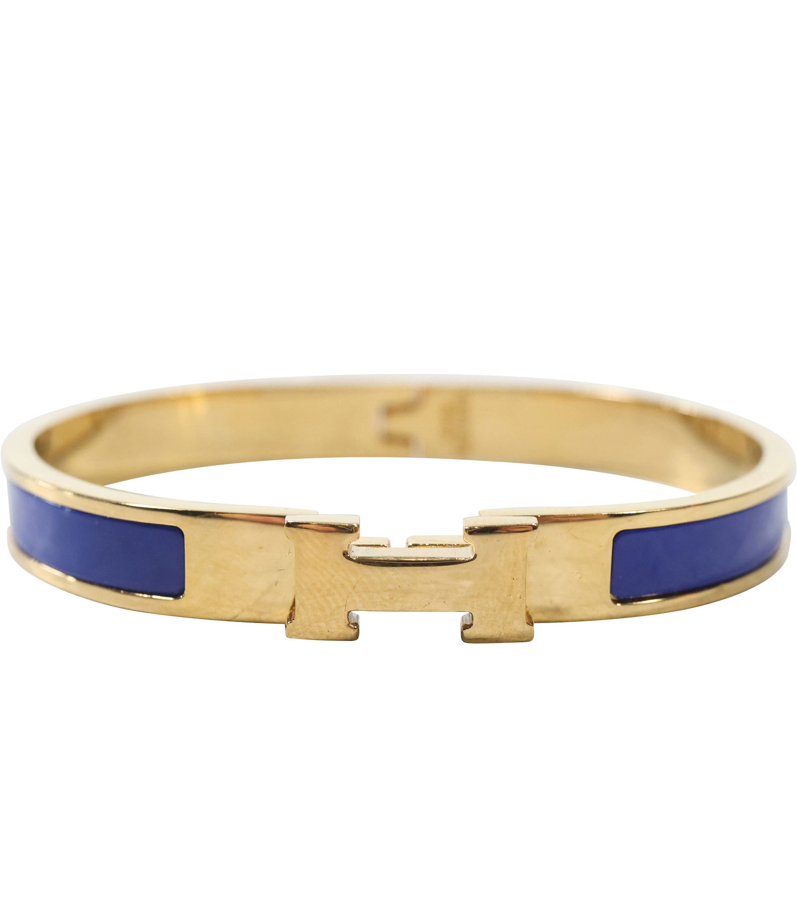 HERMES Paris Enameled Clic Clac Bracelet, Blue Enamel, 2 1/2 in. x 2 1/2 in. (1 of 9)