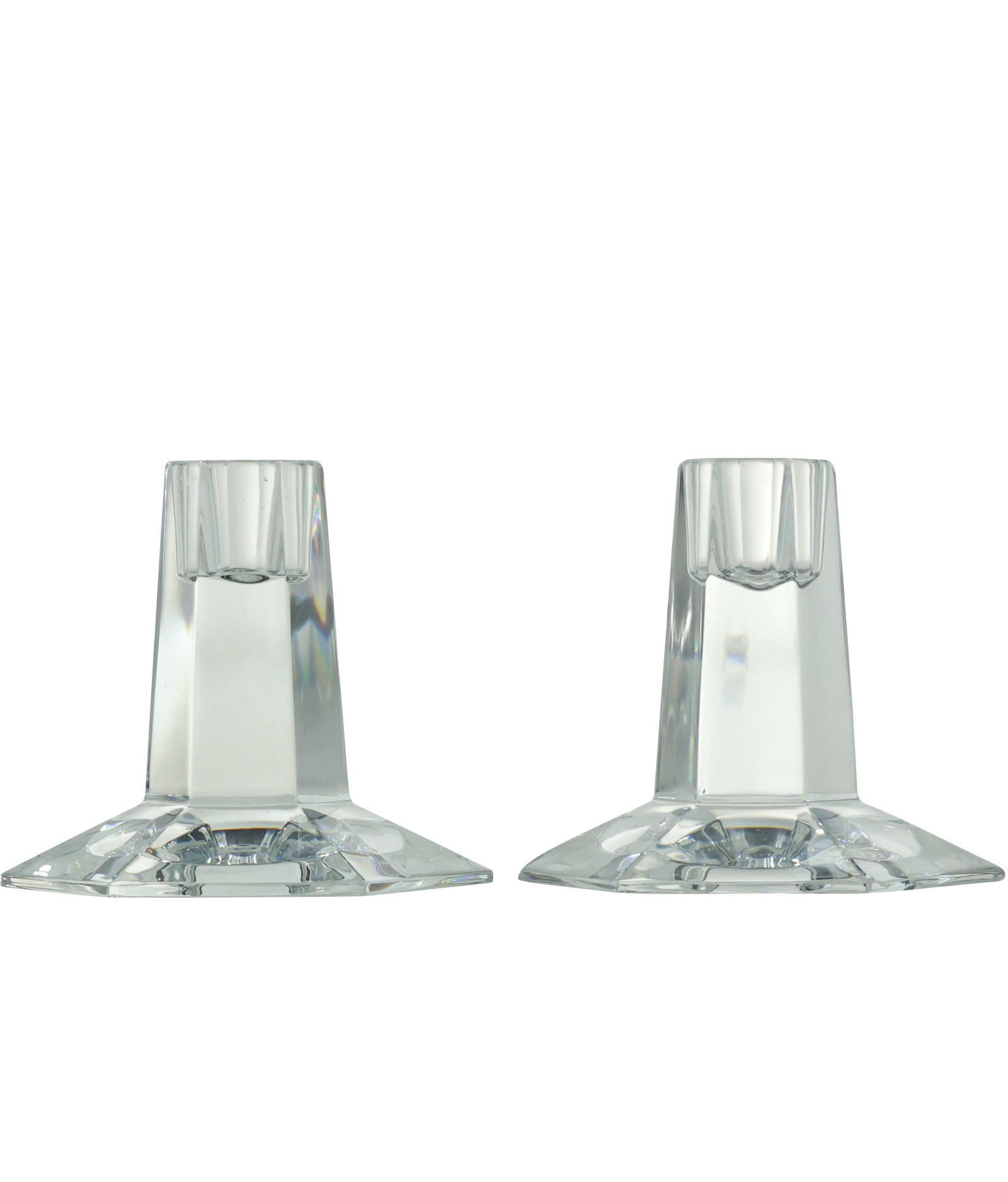 Pair of Signed Tiffany & Co Crystal Glass Frank Lloyd Wright Candle Holders (1 of 15)