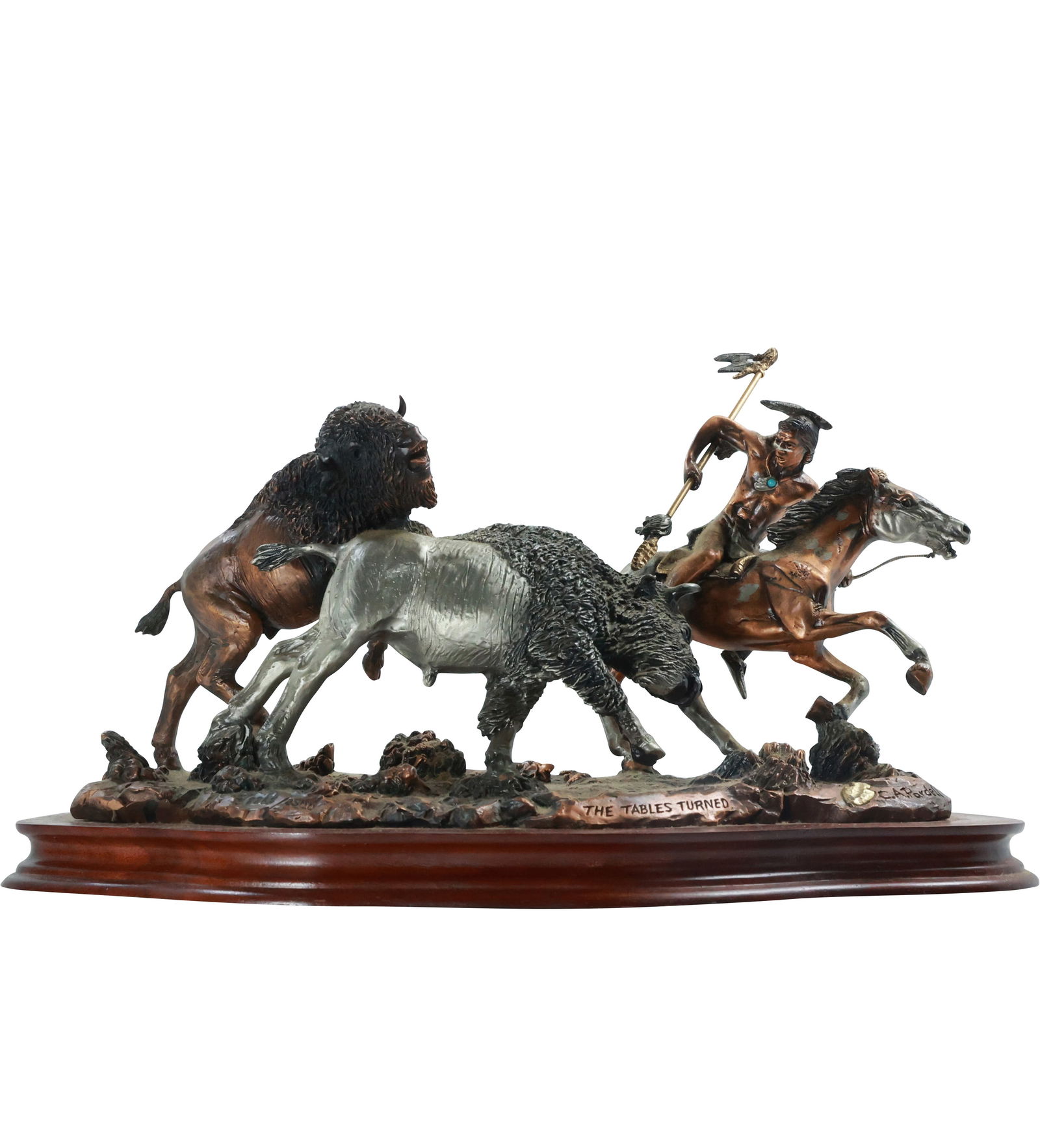 Signed C.A Pardell "The Tables Turned" Mixed Media Sculpture 7.5 in. height x 12 in. length (1 of 20)