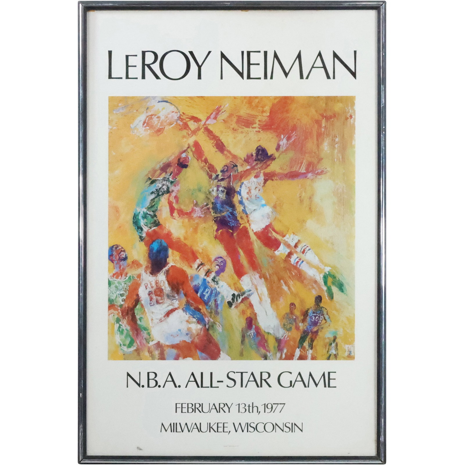 Poster: Leroy Neiman, N.B.A. All Star Game 1977, Framed (1 of 15)