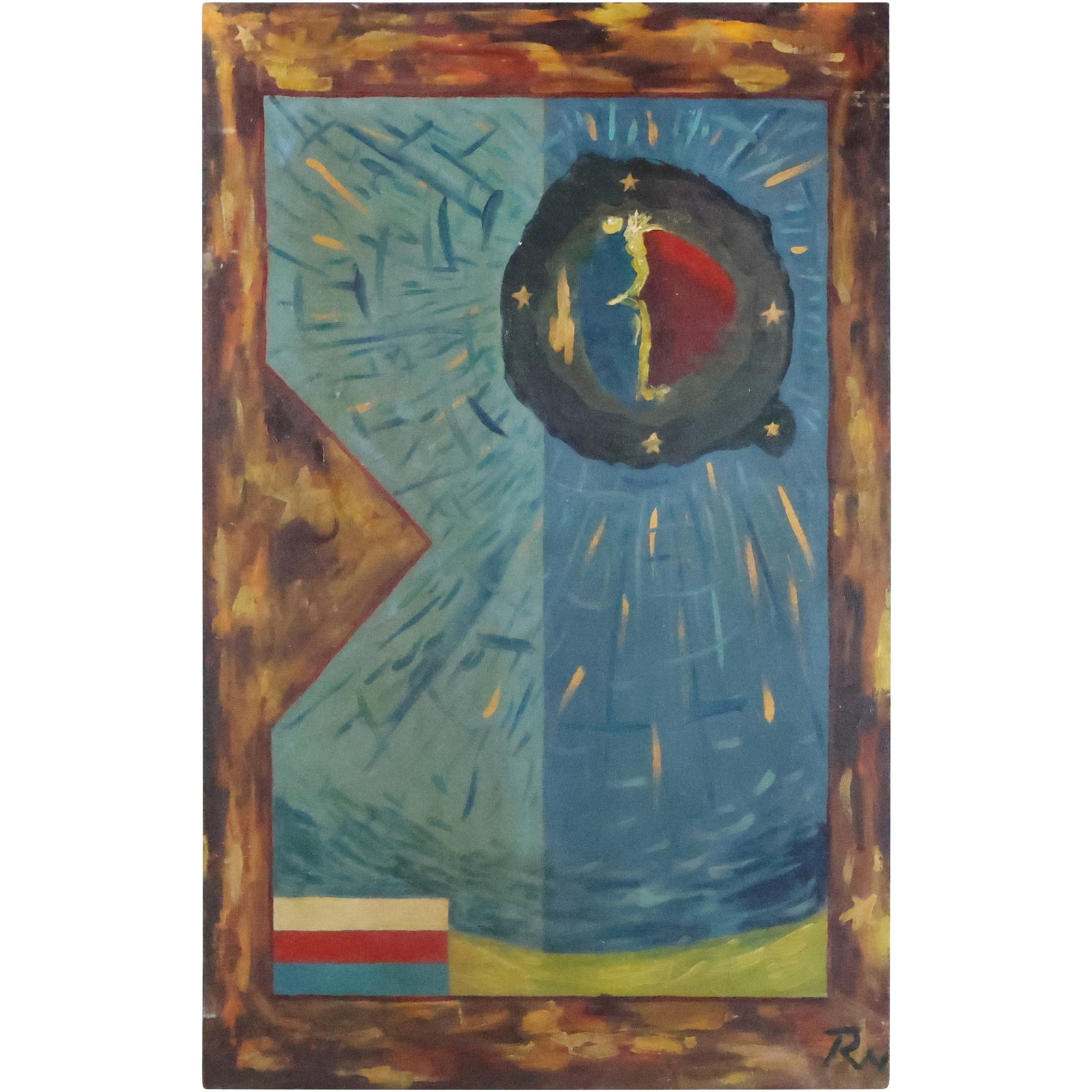 Timothy R Wilson, Signed Large Abstract Oil on Board Painting "Inaugural Ball 1981" (1 of 15)
