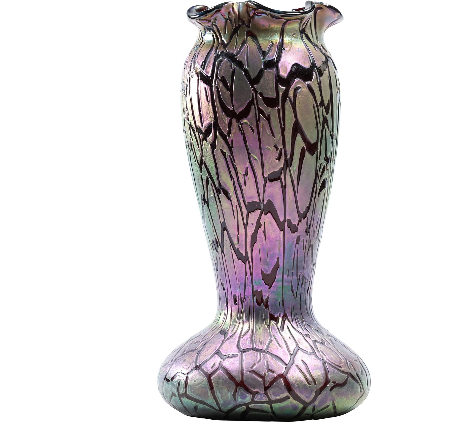 Antique LOETZ Art Glass Vase Purple Iridescent 9.5 in. height (1 of 7)