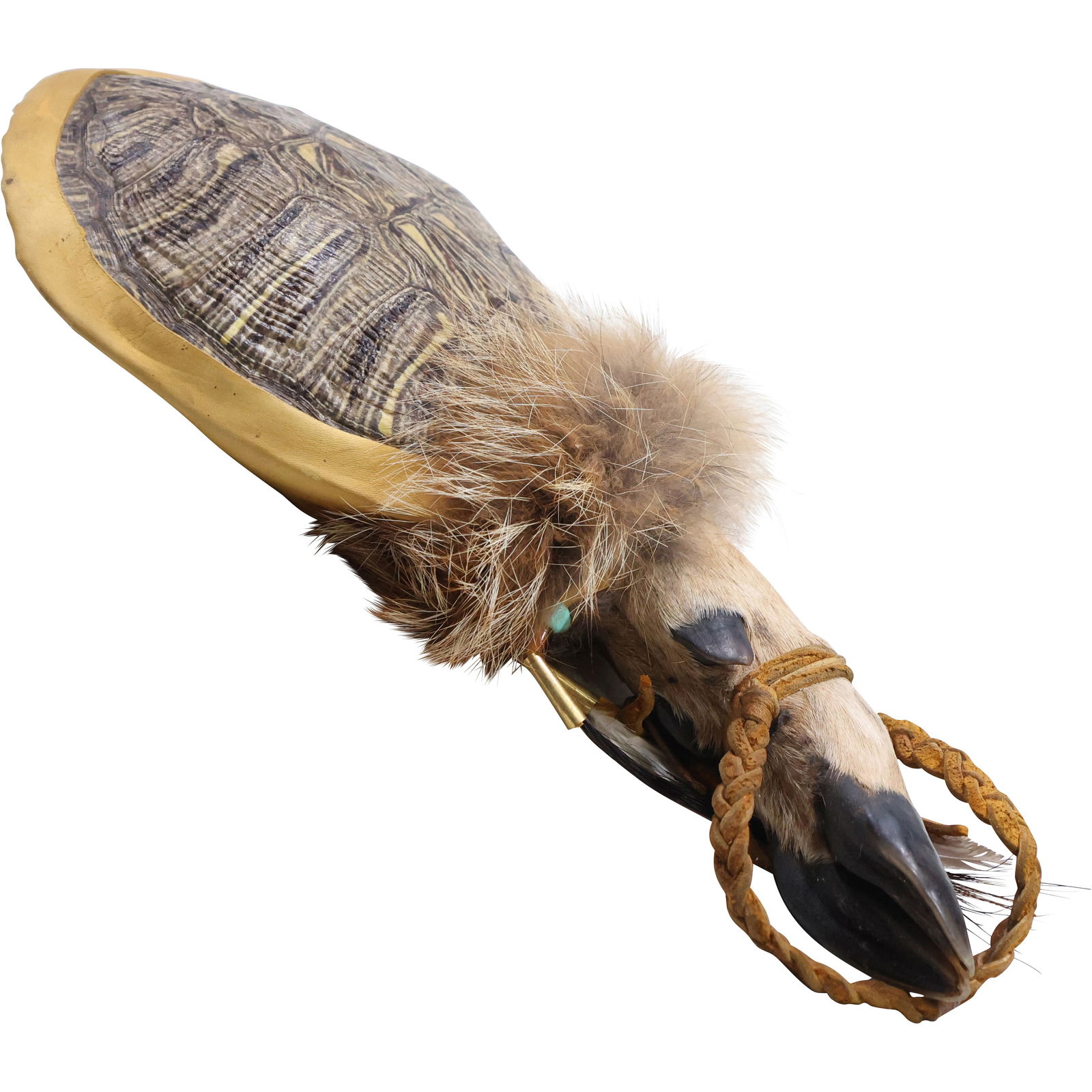 Native American Ceremonial Dance Rattle 14 in. length x 6 in. wide (1 of 12)