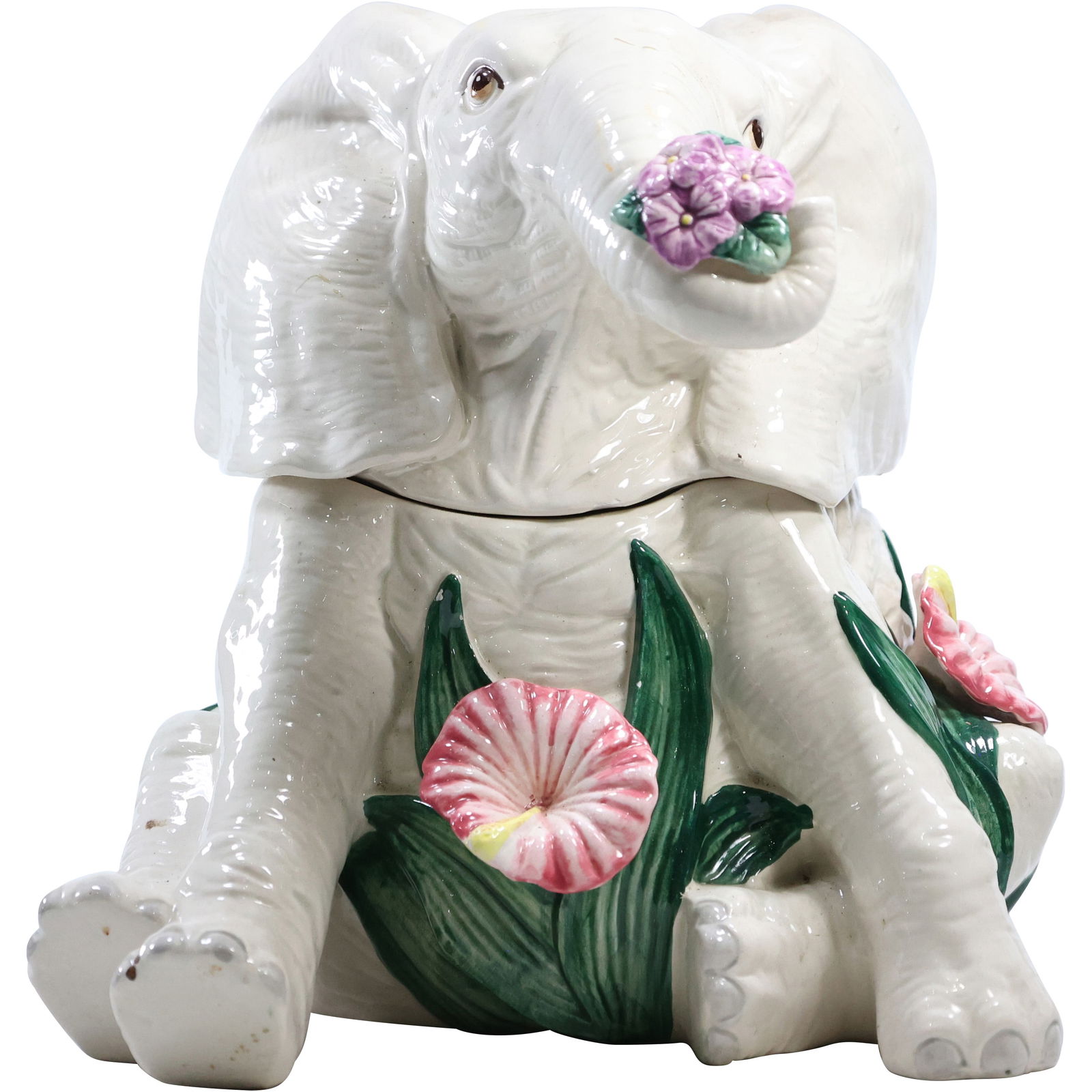 Fitz and Floyd White Elephant Cookie Jar from the Rainforest Collection (1 of 12)