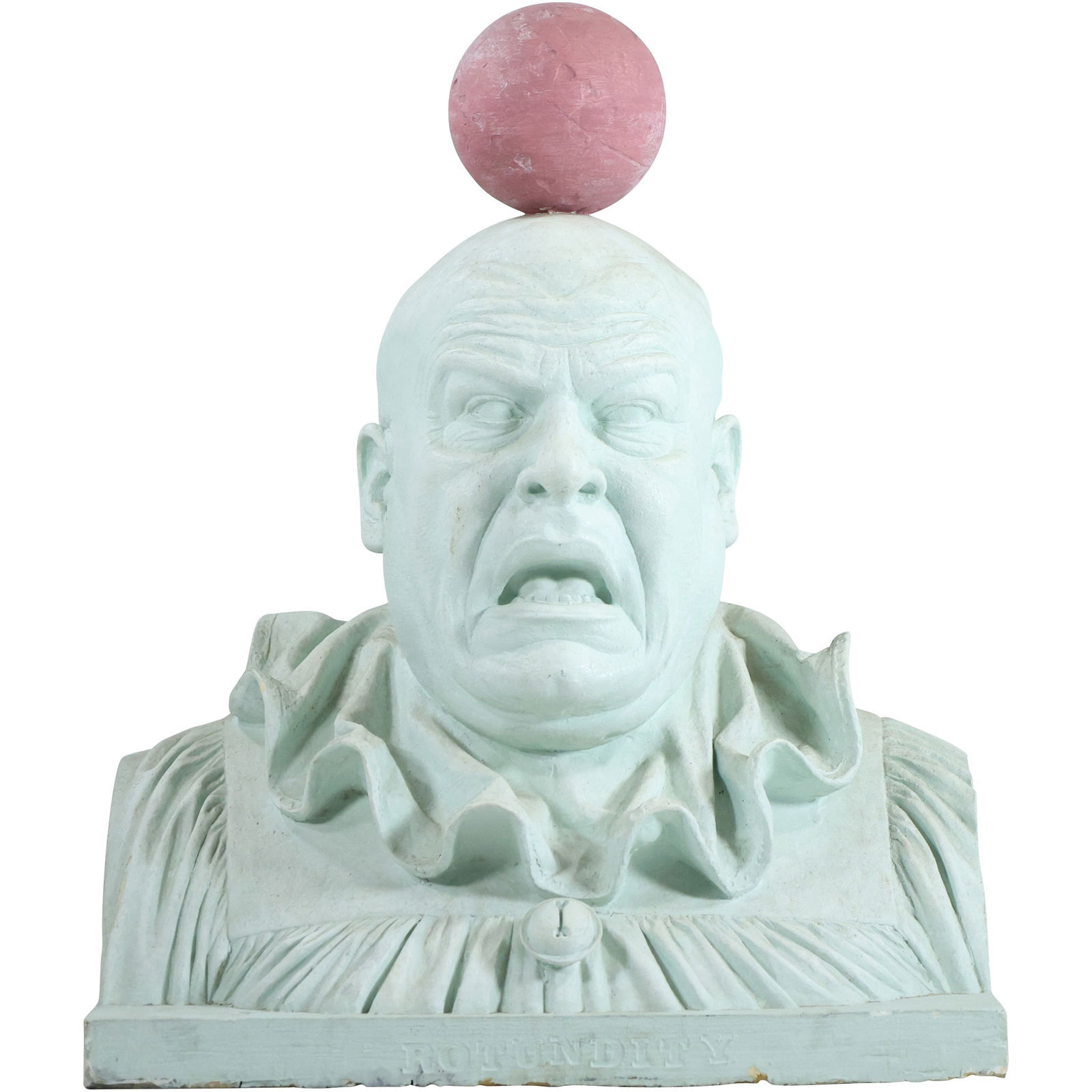 Signed E Daniels 2004, Large Sculpture of a Clown with Ball Balancing on Head 24 in. x 19.75 in. (1 of 11)