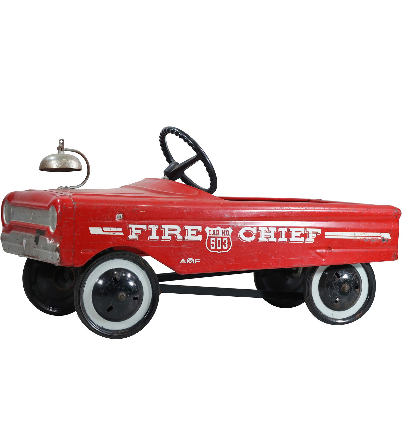 1960s AMF Pressed Steel Pedal Car FIRE CHIEF Car No. 503, Original Condition (1 of 10)