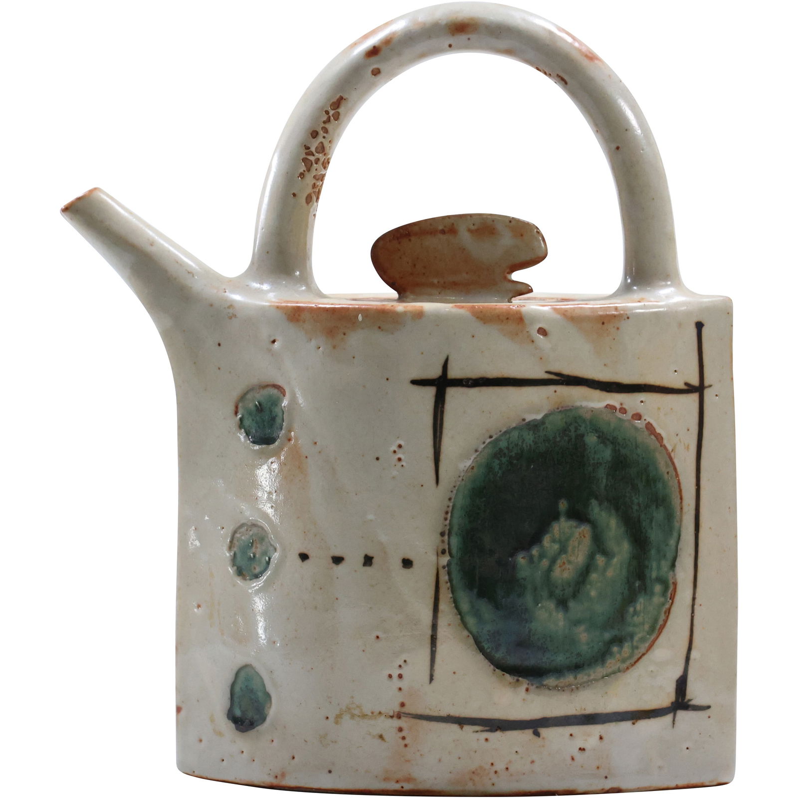 Signed Studio Art Pottery Tea Pot - Stylish - 9,75 in. x 8.75 in. (1 of 9)