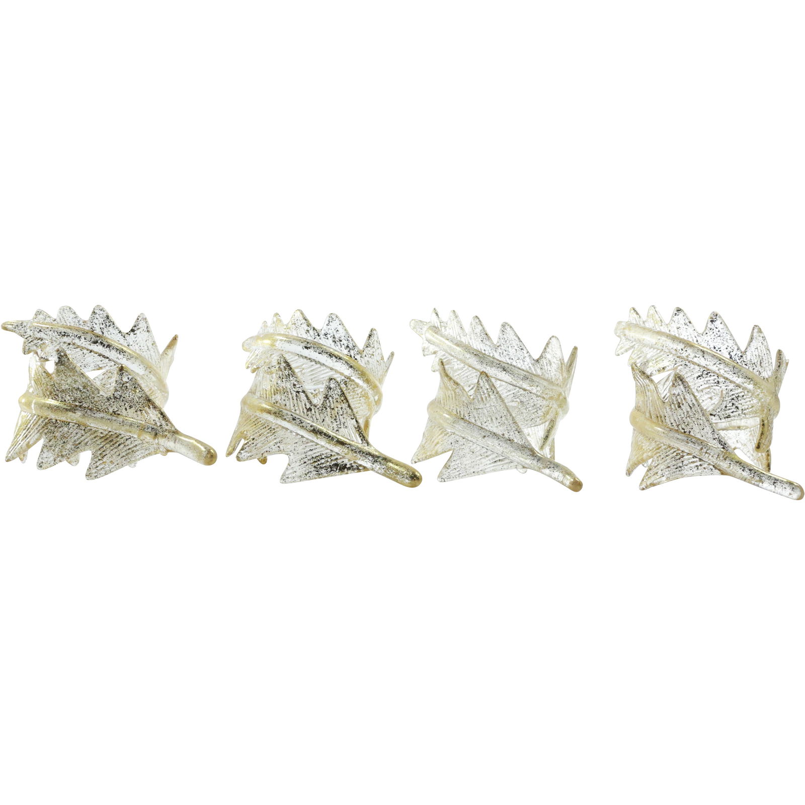 Set 4 Venetian Art Glass "Leaves" Napkin Ring Holders (1 of 14)