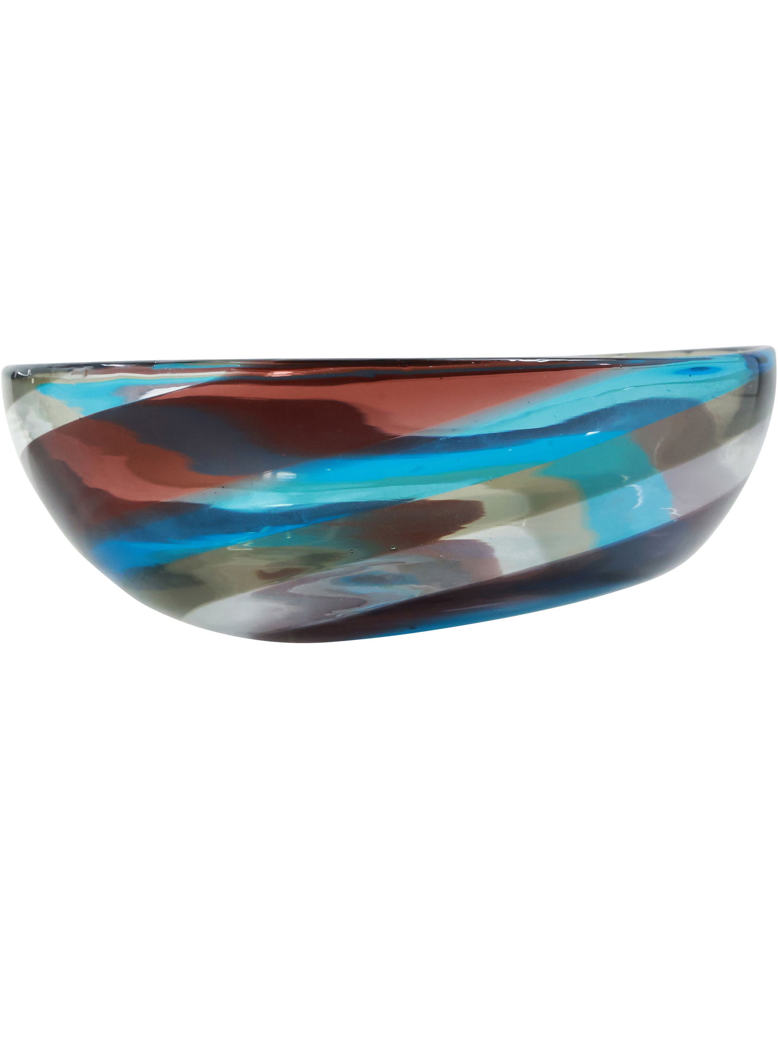 FULVIO BIANCONI, VENINI ITALIO Multi Colors Swirl Art Glass Bowl 6.75 in. diameter (1 of 10)