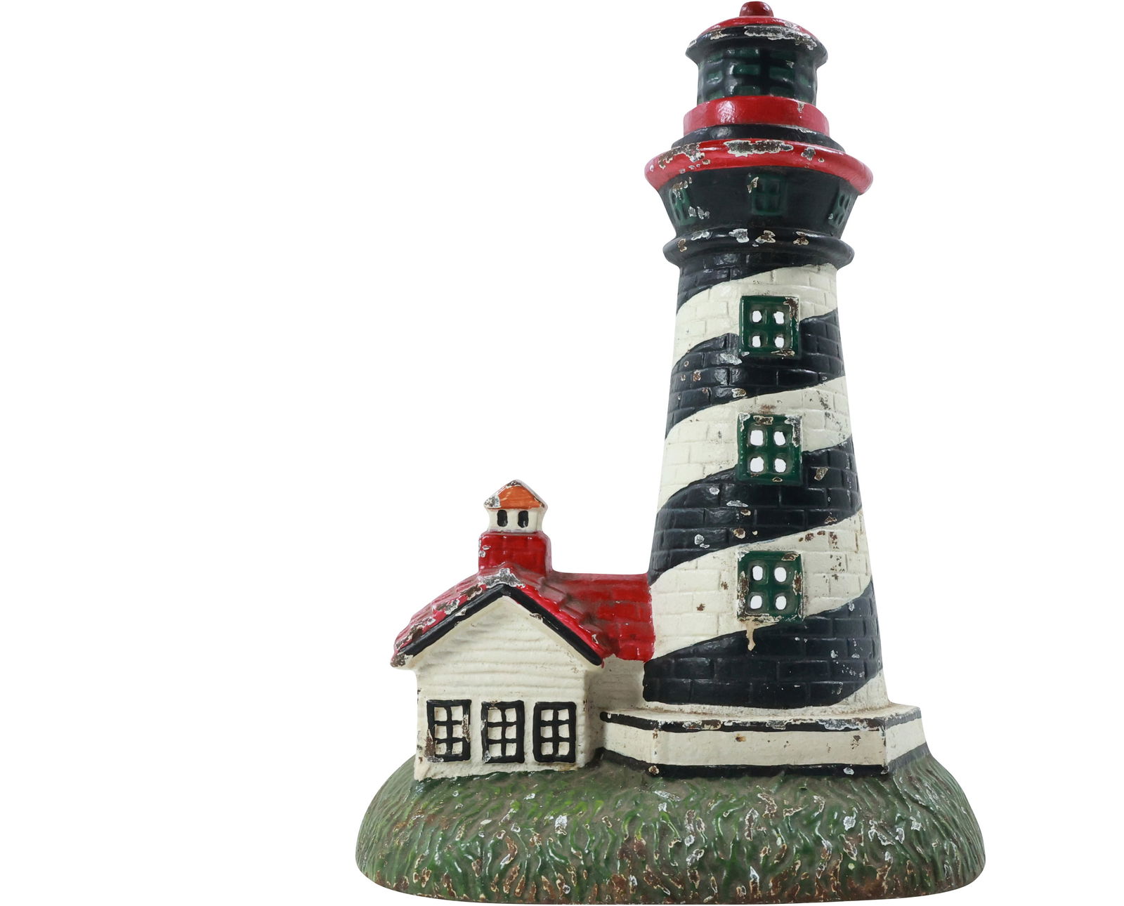 Novelty Cast Iron Lighthouse Door Stop in Original Paint 9.5 in. height x 6.75 in. wide (1 of 12)
