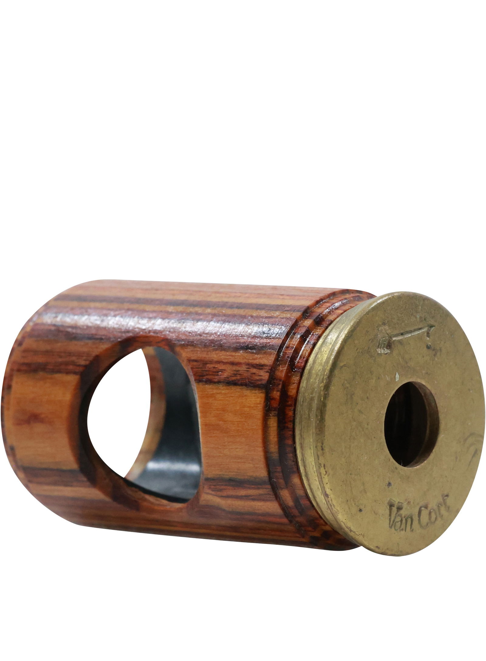 Vintage Van Cort Polemoscope Side Angle Viewer Periscope wood and brass 2 in. x 1.25 in. diameter (1 of 8)