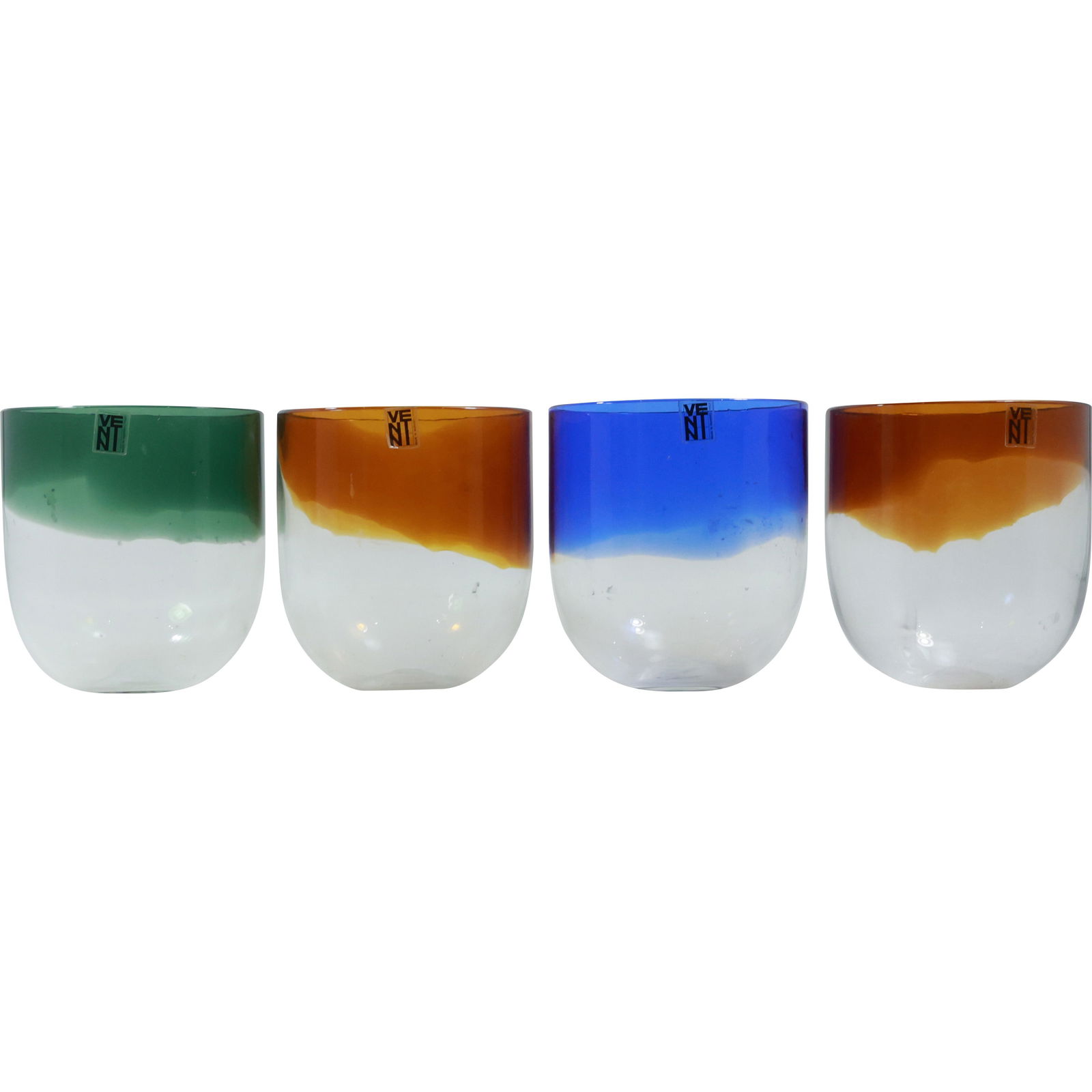 [4]  Art Glass Goblets Assorted Colors, VENINI Label (1 of 13)