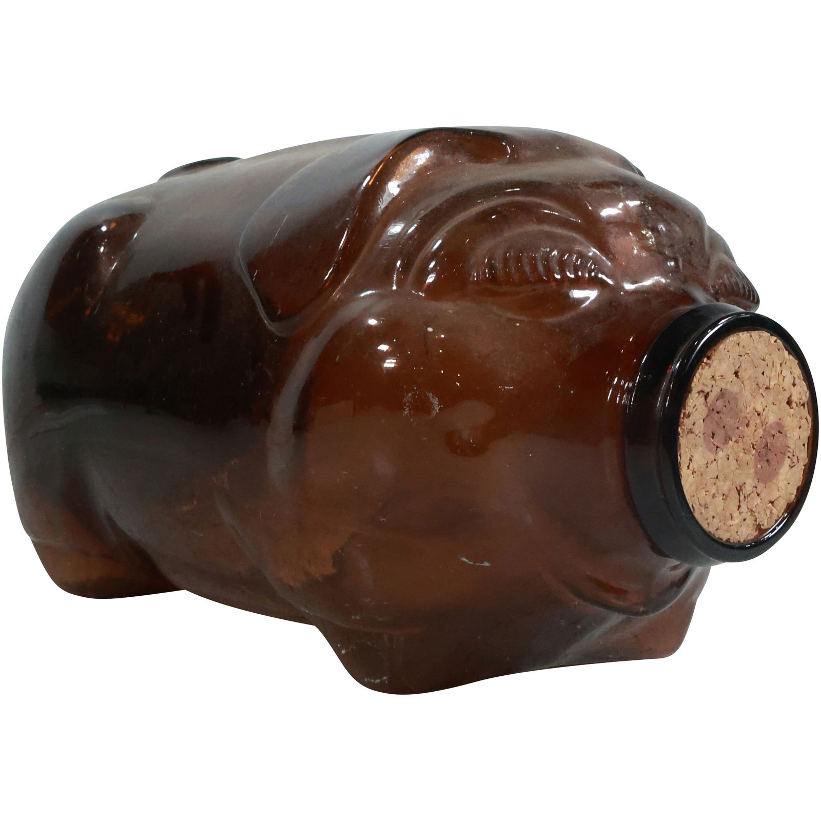 Amber Glass PIG Figural Container "This Little Pig Went to Market" 19.5 in. length x 9.5 in. wide (1 of 12)