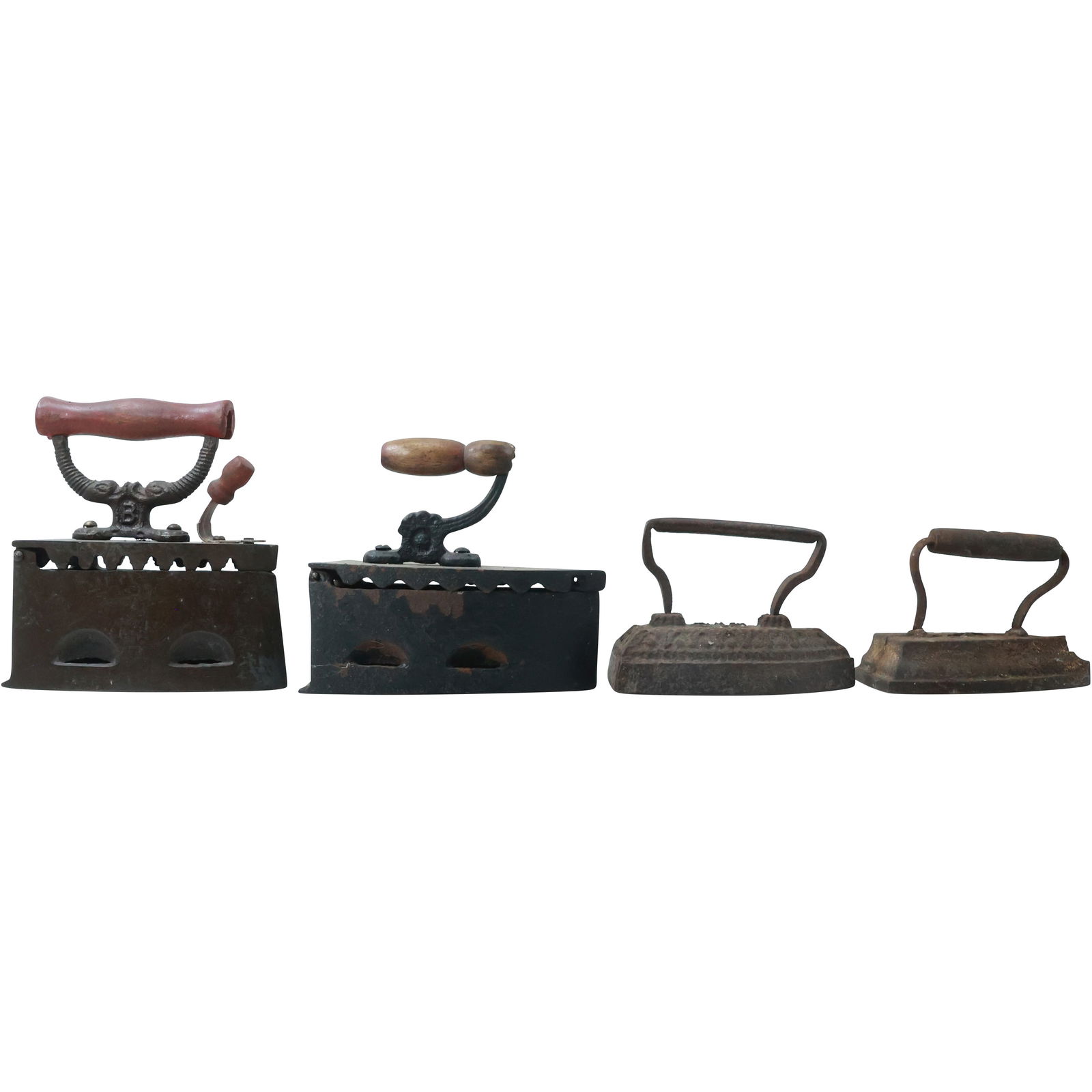 Estate Collection of 4 Assorted Antique Iron SAD IRONS (1 of 18)