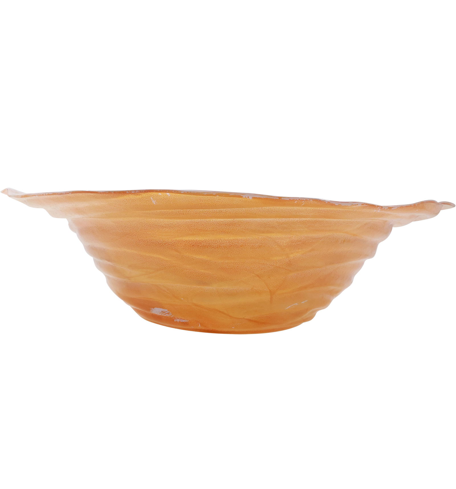 Large Orange Art Glass Free Form Center Bowl 18.5 in. x 15.5 in. diameter, 5 in. height (1 of 18)