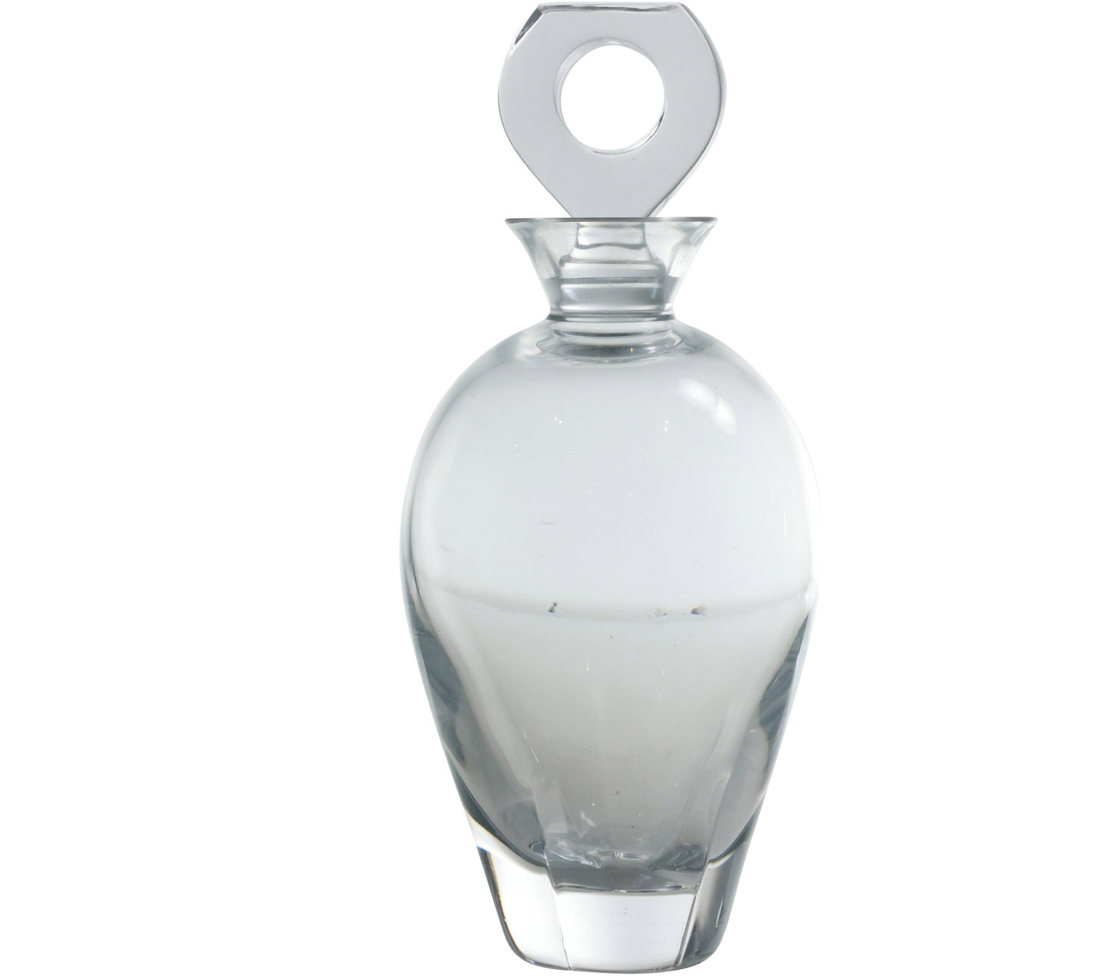 LALIQUE France "Highlands" Crystal Glass Decanter with Stopper 10.5 in. height x 4.25 in. wide: LALIQUE France "Highlands" Crystal Glass Decanter with Stopper 10.5 in. height x 4.25 in. wide. size: 10.5x4.25 shelf: E