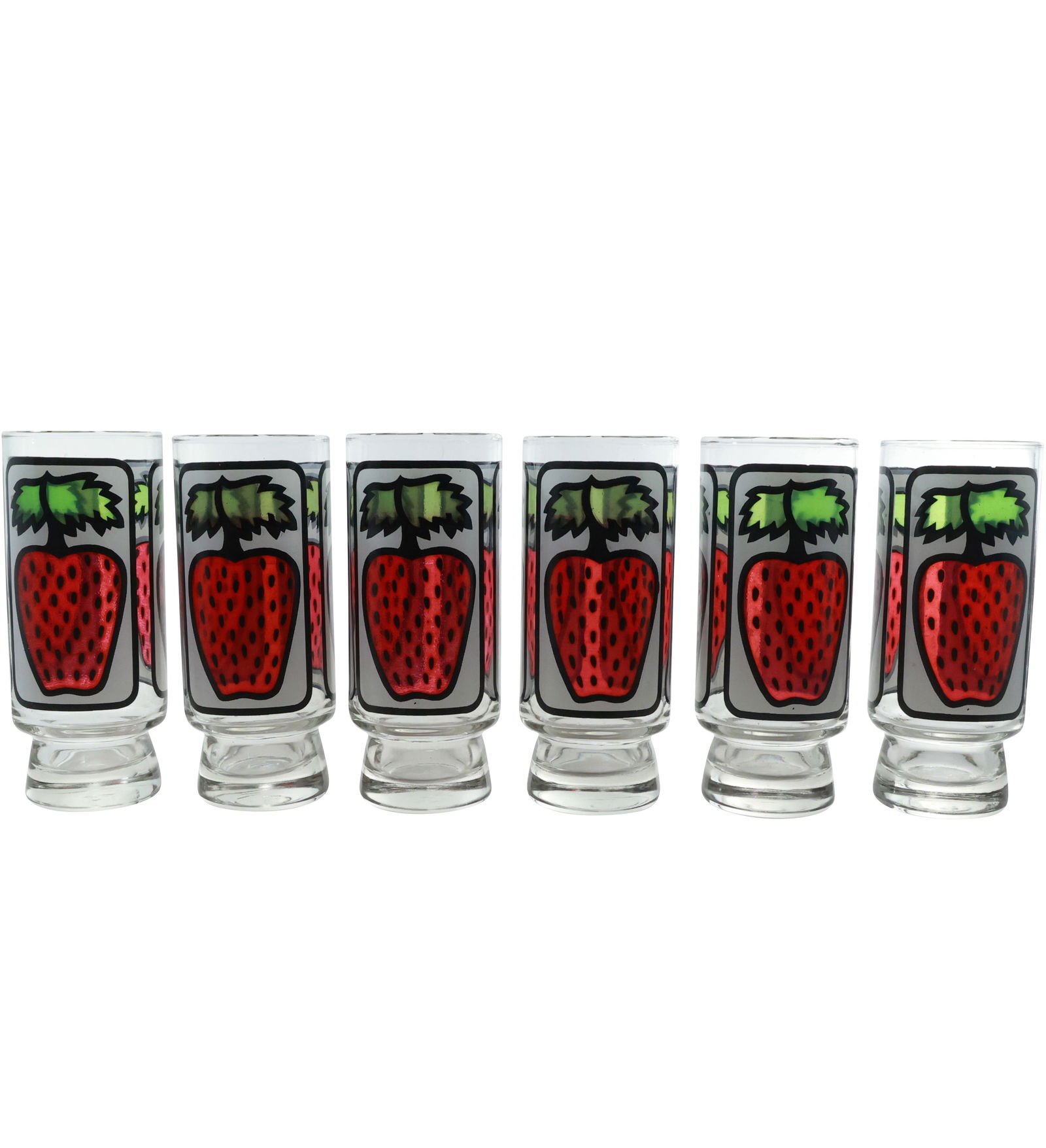Set 6 Libbey Glass "Strawberry" Drinking Glasses - Barware (1 of 17)