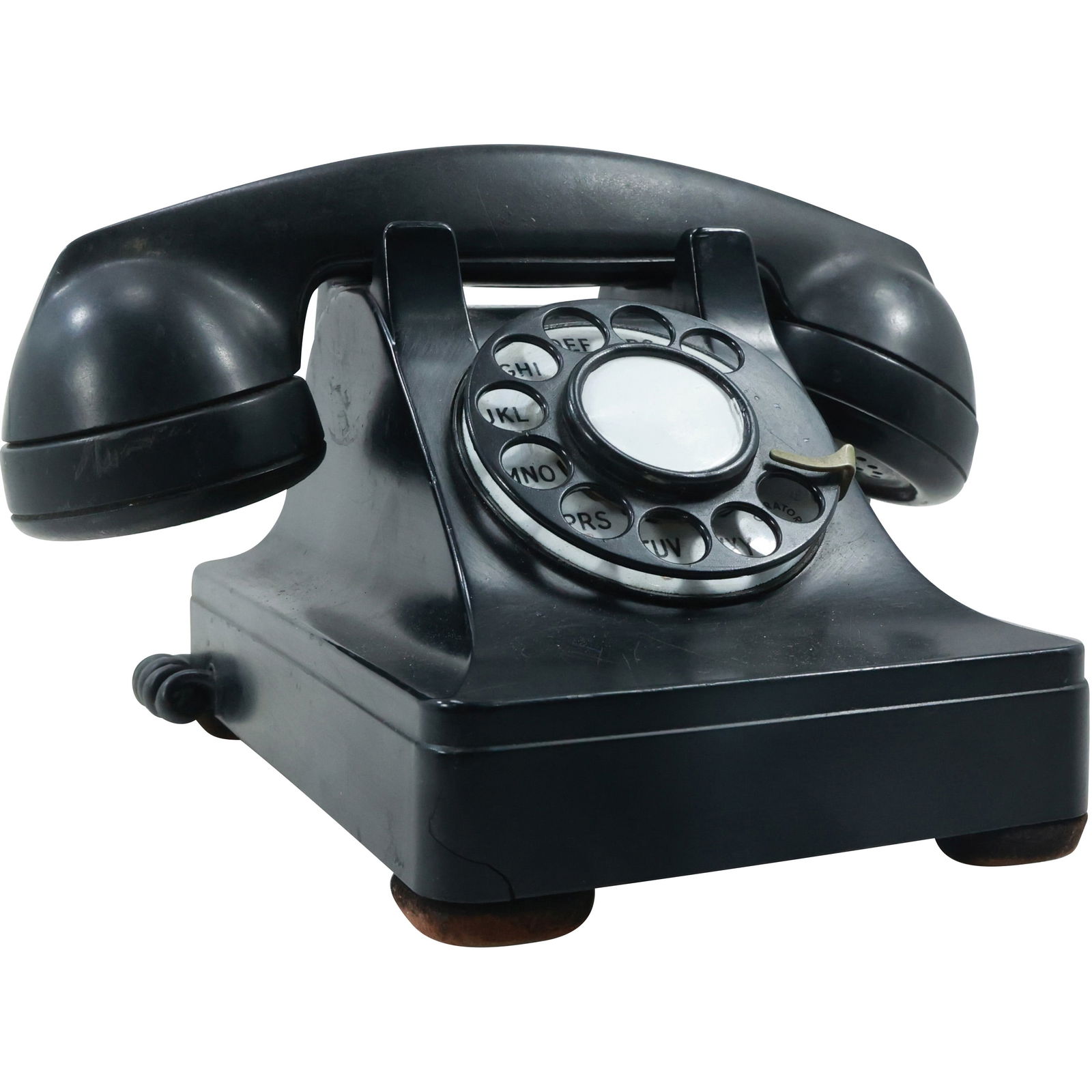 Northern Electric Vintage Black Bakelite Telephone with Rotary Dial: Northern Electric Vintage Black Bakelite Telephone with Rotary Dial. size: 5.5x9 shelf: E