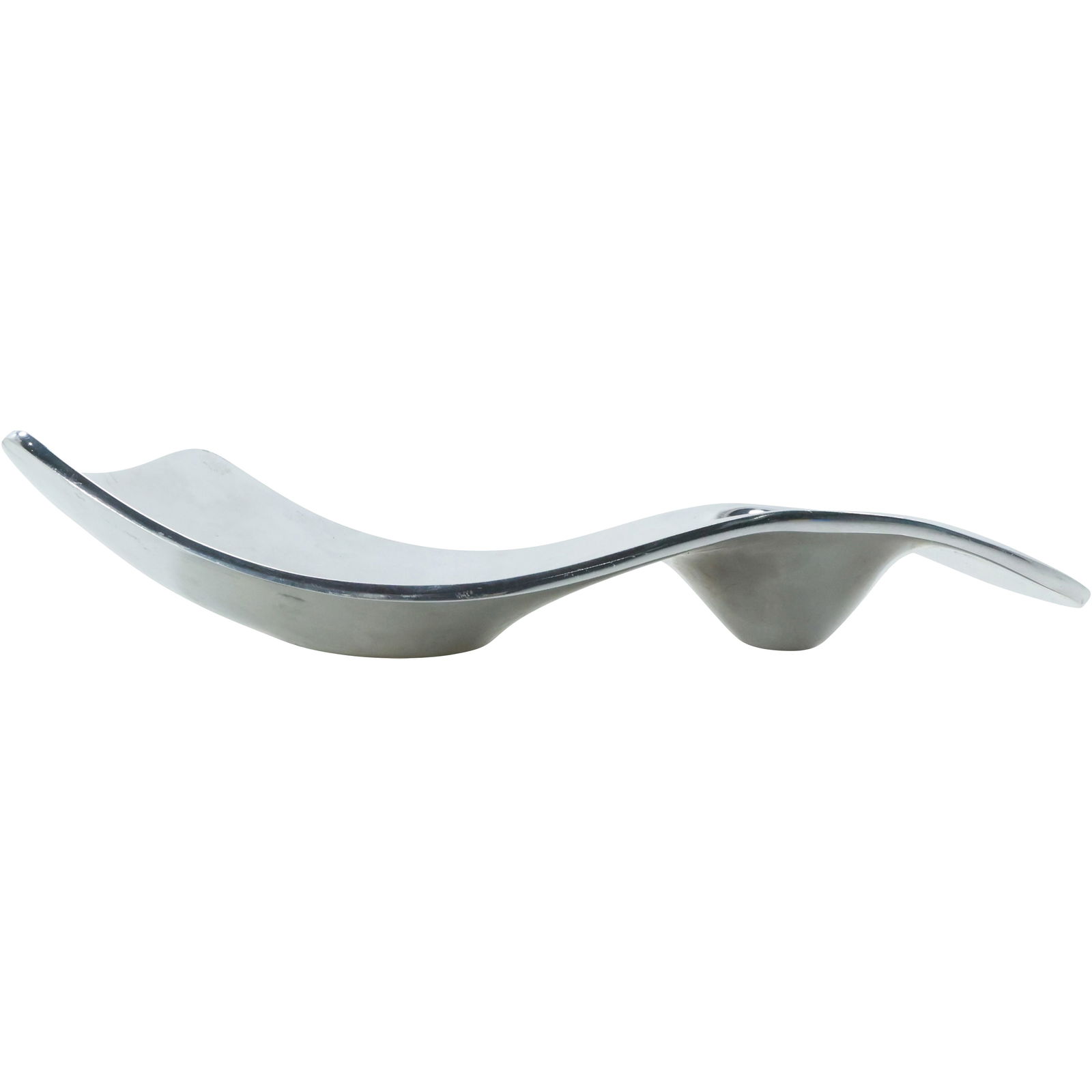 Nambe Designer Neil Cohen Wave Sculptured Chip & Dip Platter (#734 2003) Polished Aluminum (1 of 14)