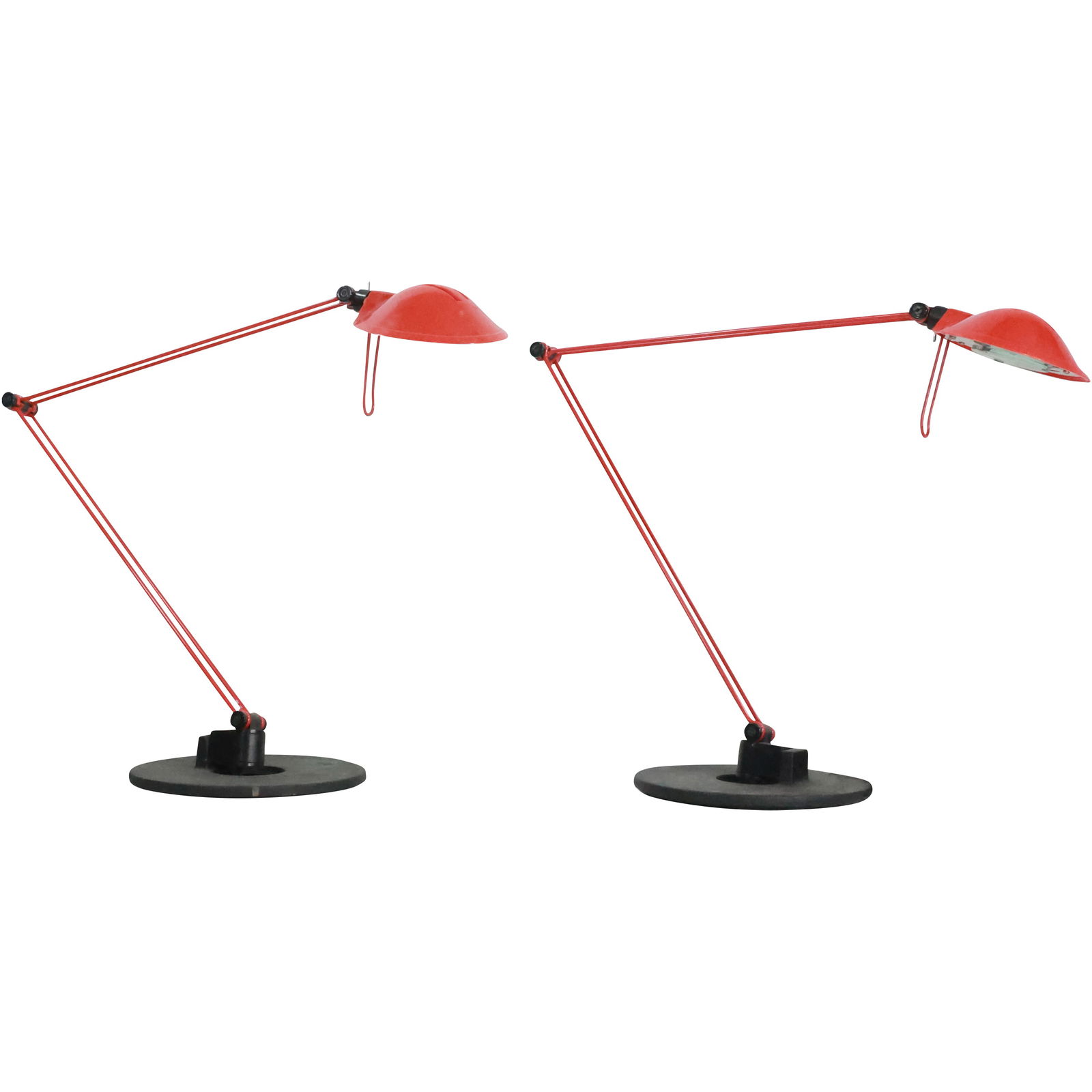 2 Red Metal Modern Design Adjustable Arm Architect / Desk Lamps; Ikea (1 of 20)