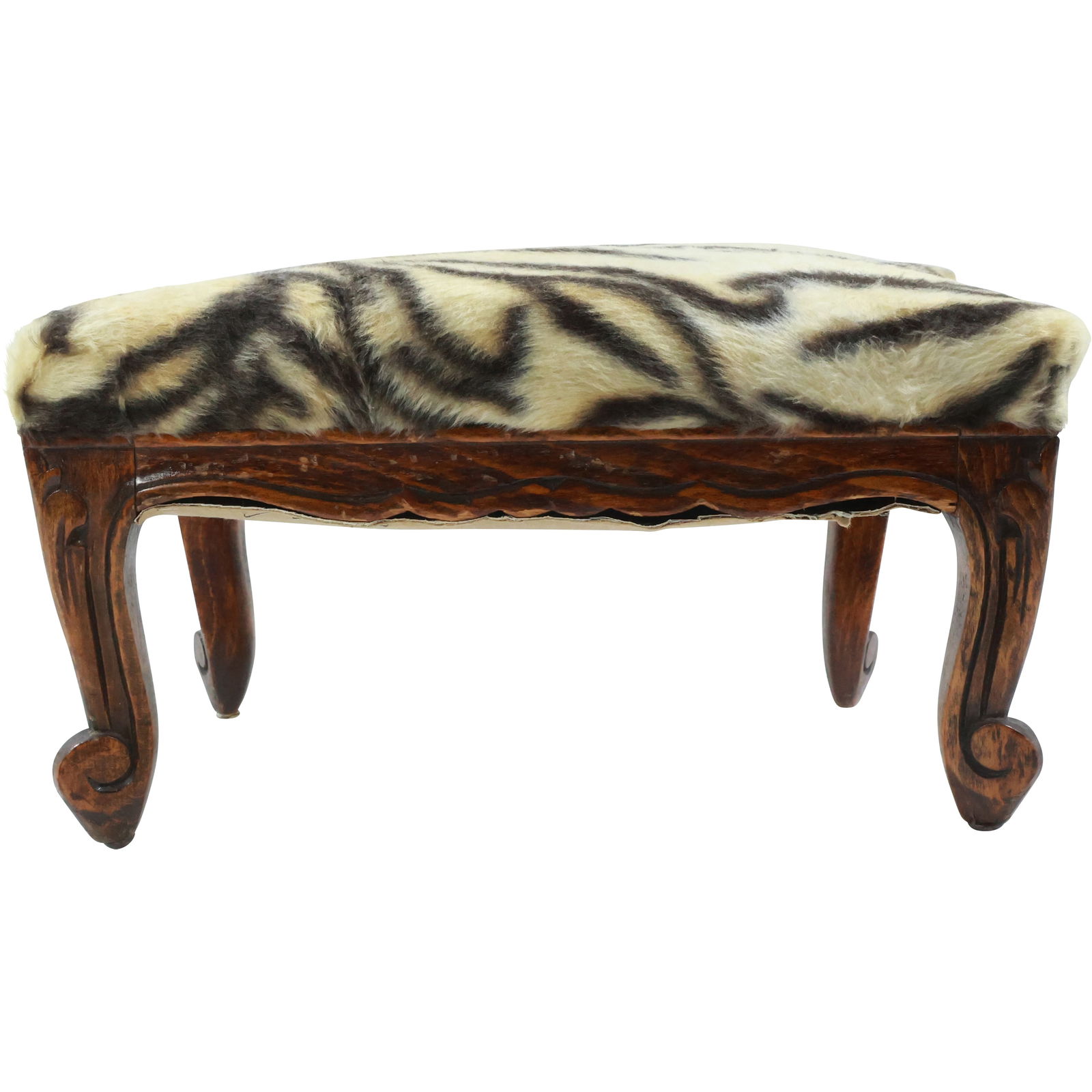Small French Carved Wooden Footstool 7.75 in. height x 13.5 in. length x 10 in. wide (1 of 14)