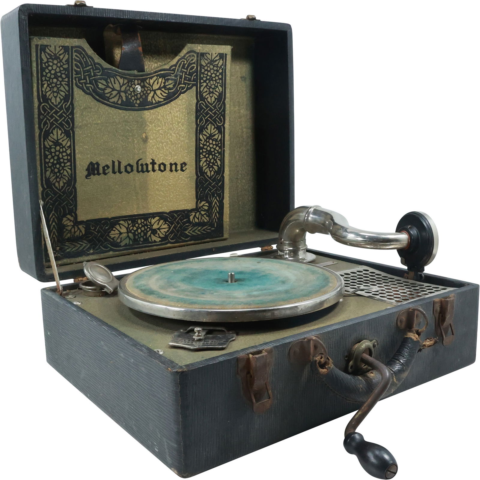 Vintage Mellowtone Crank "Suitcase" Phonograph, Period Phonograph Co., New York City, Working (1 of 17)