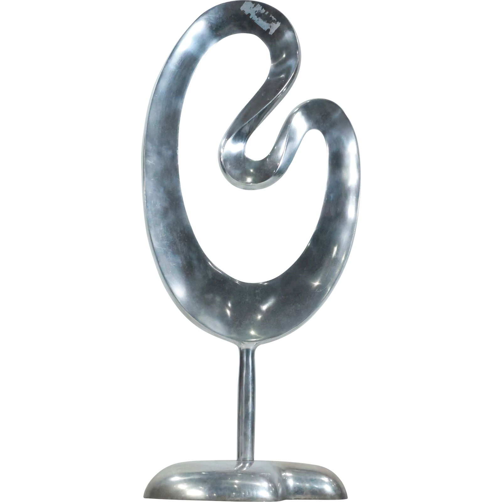 Modern Biomorphic Sculpture in Polished Aluminum 30 inches height x 13.25 in. wide (1 of 18)