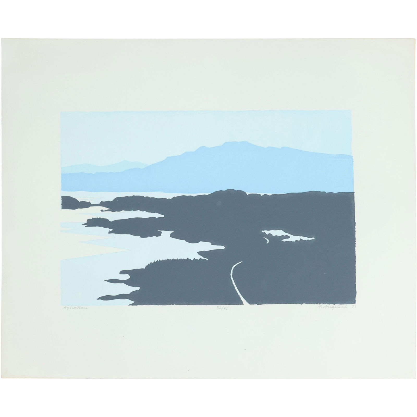 Robert Angeloch 1979, Woodcut, ASHOKAN #32/45 Pencil Signed, Numbered and Dated (1 of 12)