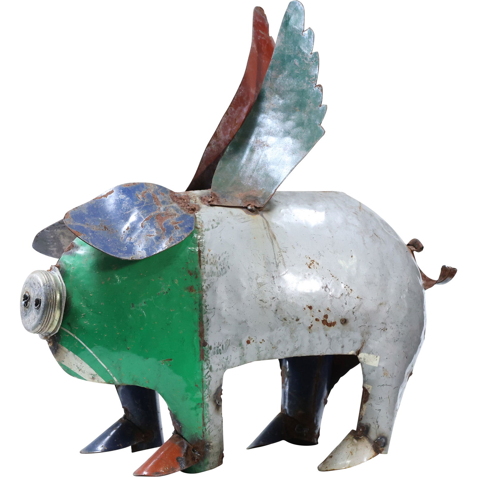 Folk Metal Art Flying Pig Sculpture Garden Ornament 17 in. x 18 in. x 7 in. (1 of 12)