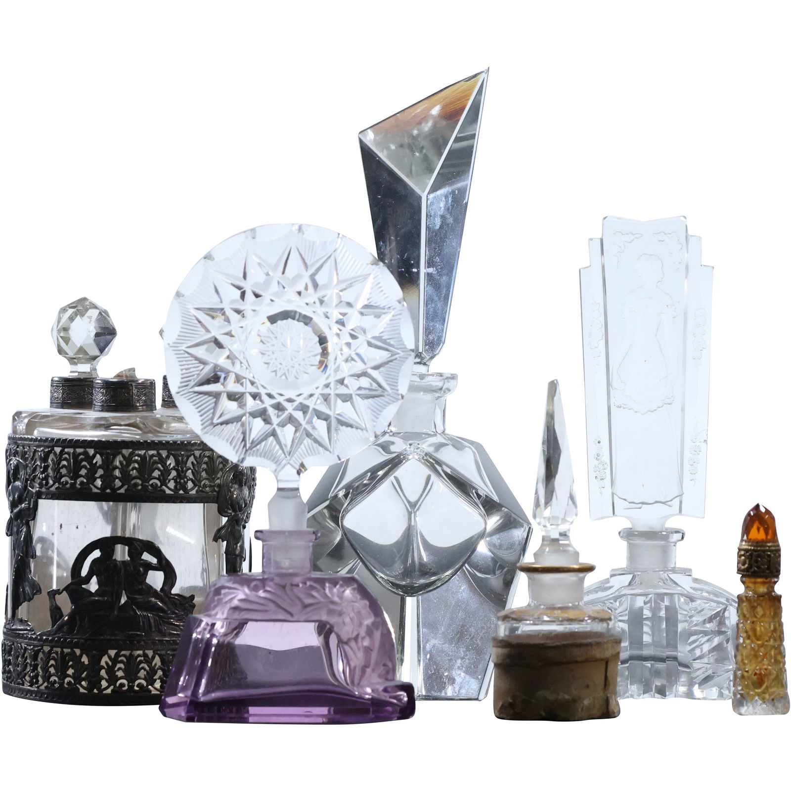 Set of 6 Assorted ART DECO Vintage Perfume Bottles (1 of 16)