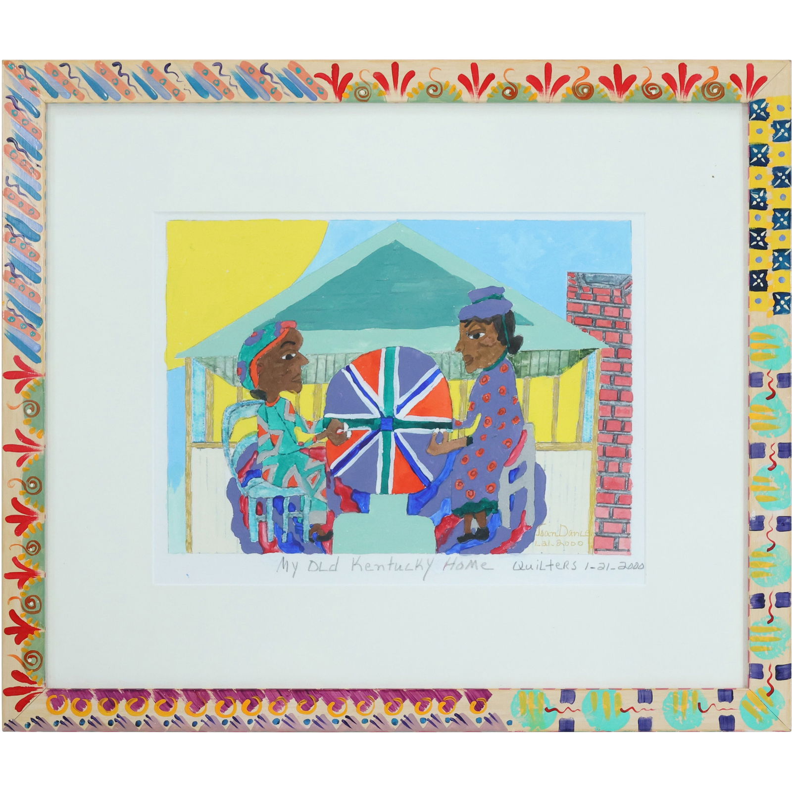 Signed Joan Dance '03 "My Old Kentucky Home" Watercolor Painting African American Folk Art (1 of 10)