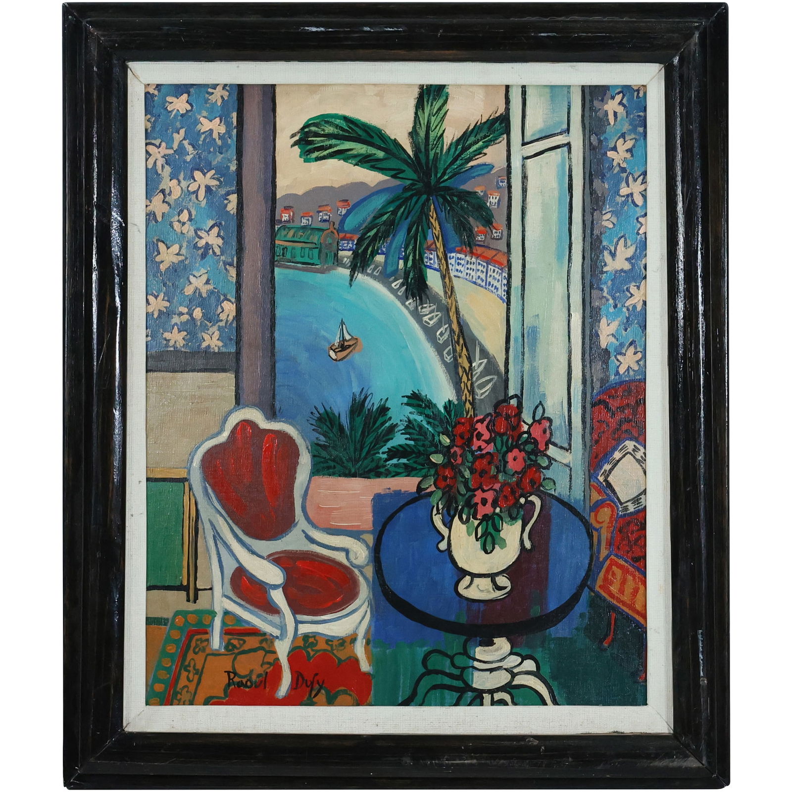 Raoul Dufy, Oil on Board Painting, Interior Scene with Window, Bears Signature, Framed (1 of 13)
