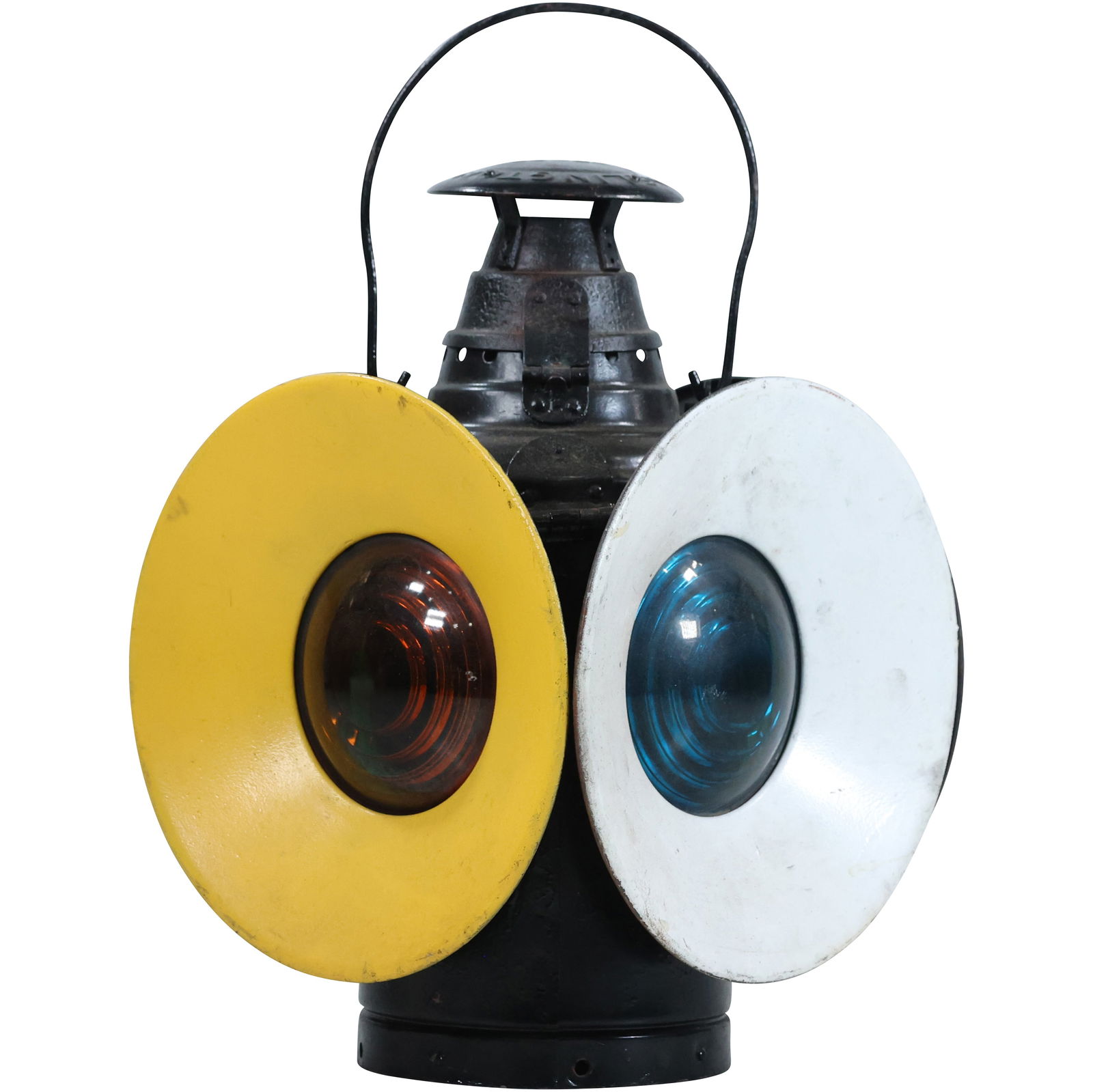Antique Arlington Dressel U.S.A Railroad Switch Signal Lamp Lantern Glass Lenses 4-Sided (1 of 9)